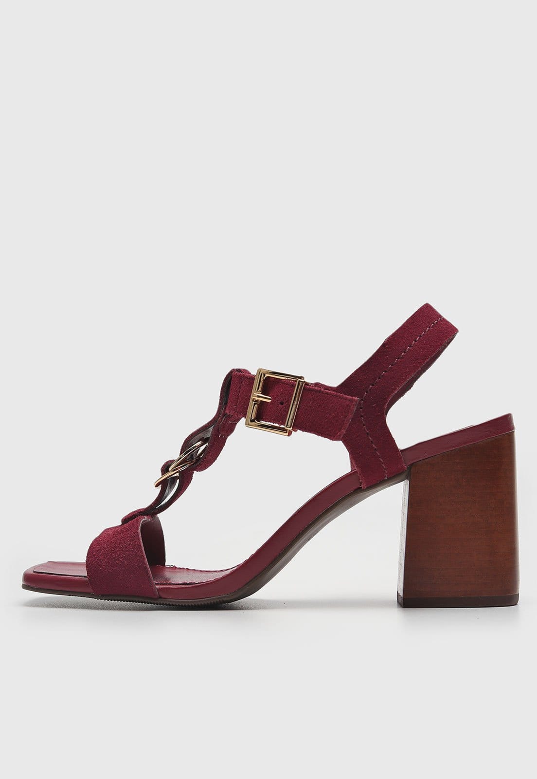 Sandália Feminina Loucos e Santos Salto Bloco Corrente