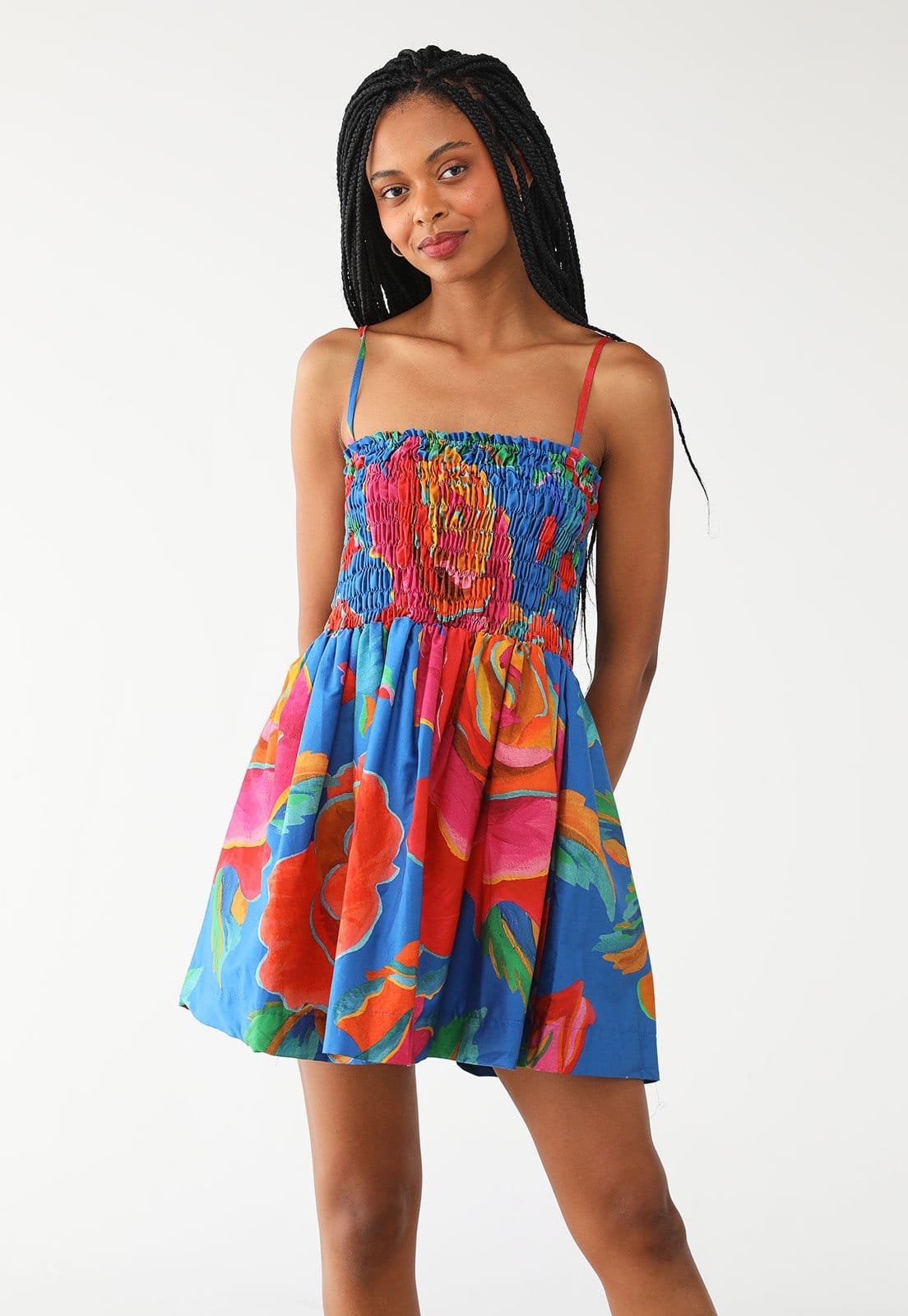 Vestido FARM Curto Rosas Pintadas