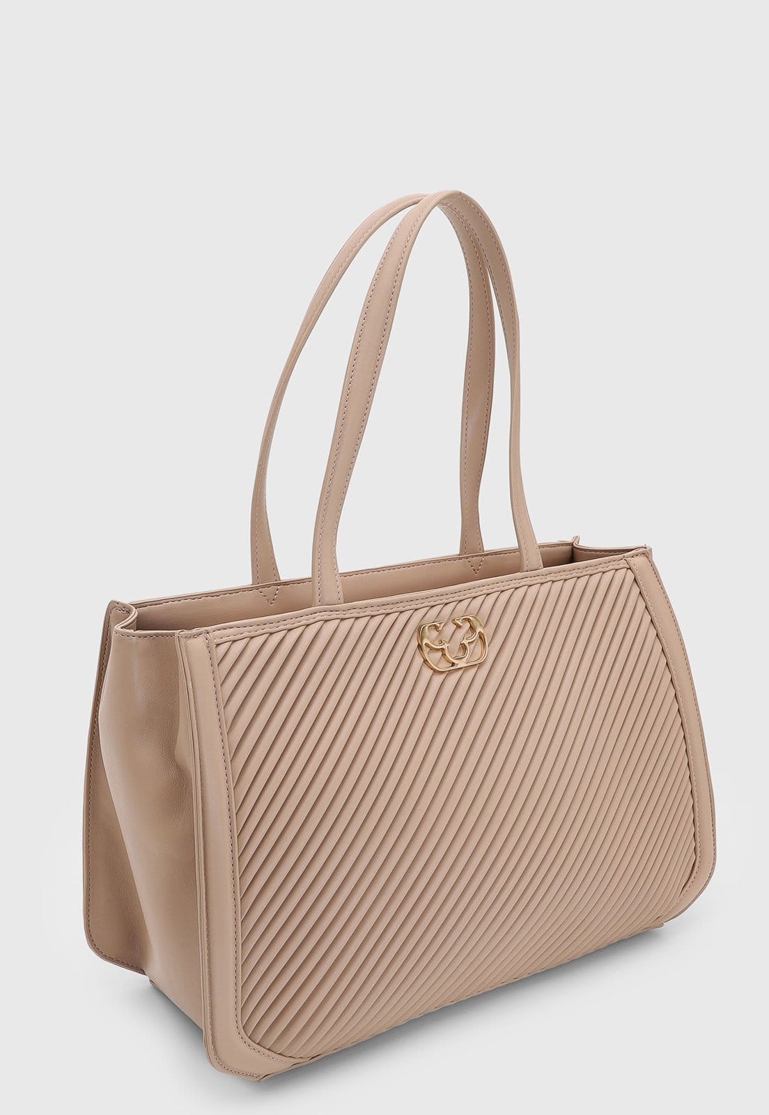 Vista 2 Bolsa Feminina Capodarte Grande Seda Capodarte bege