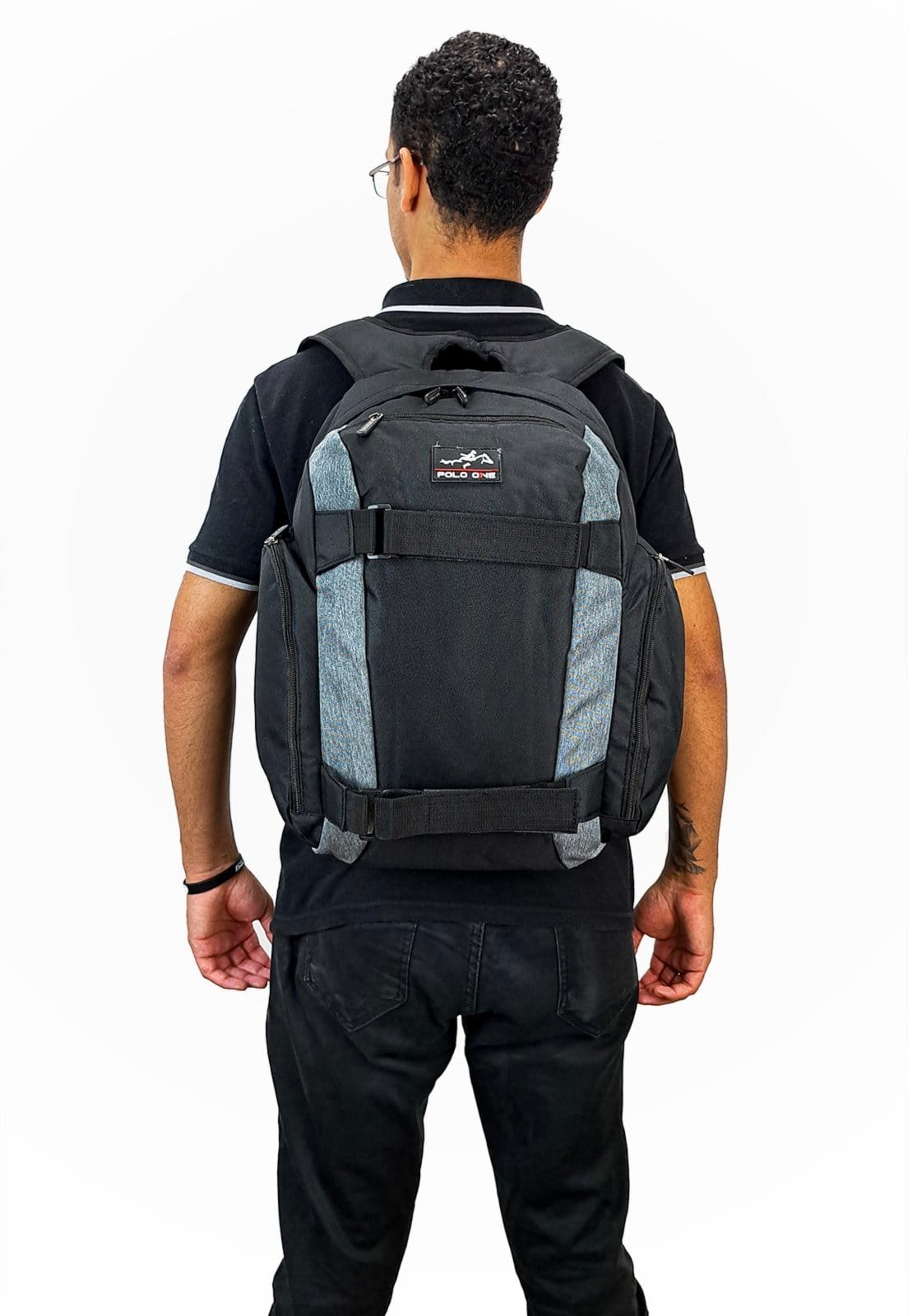 Vista 2 Mochila Polo One Esportiva Notebook Reforçada 25 L Polo One preto