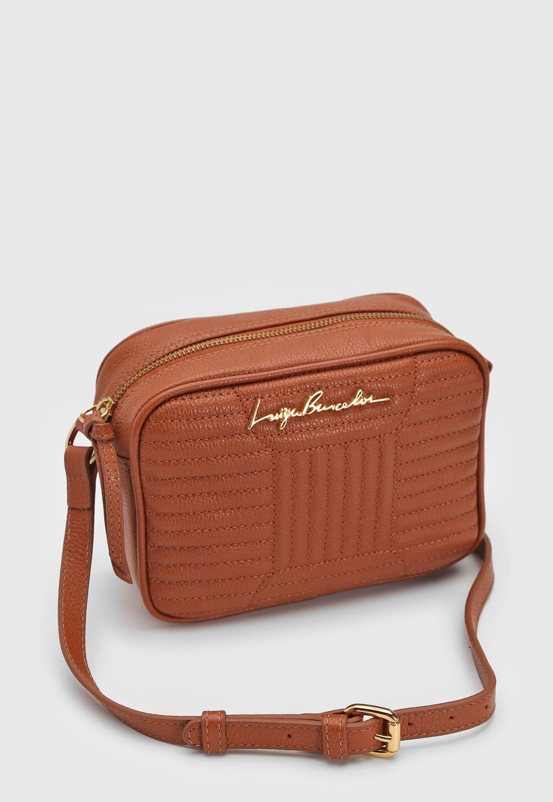 Vista 2 Bolsa Luiza Barcelos Logo Luiza Barcelos caramelo