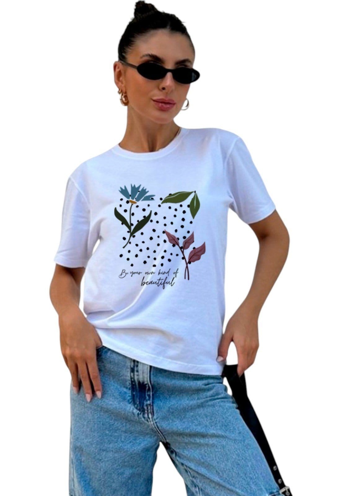 Camiseta Cianitas Branca Estampa Be Your