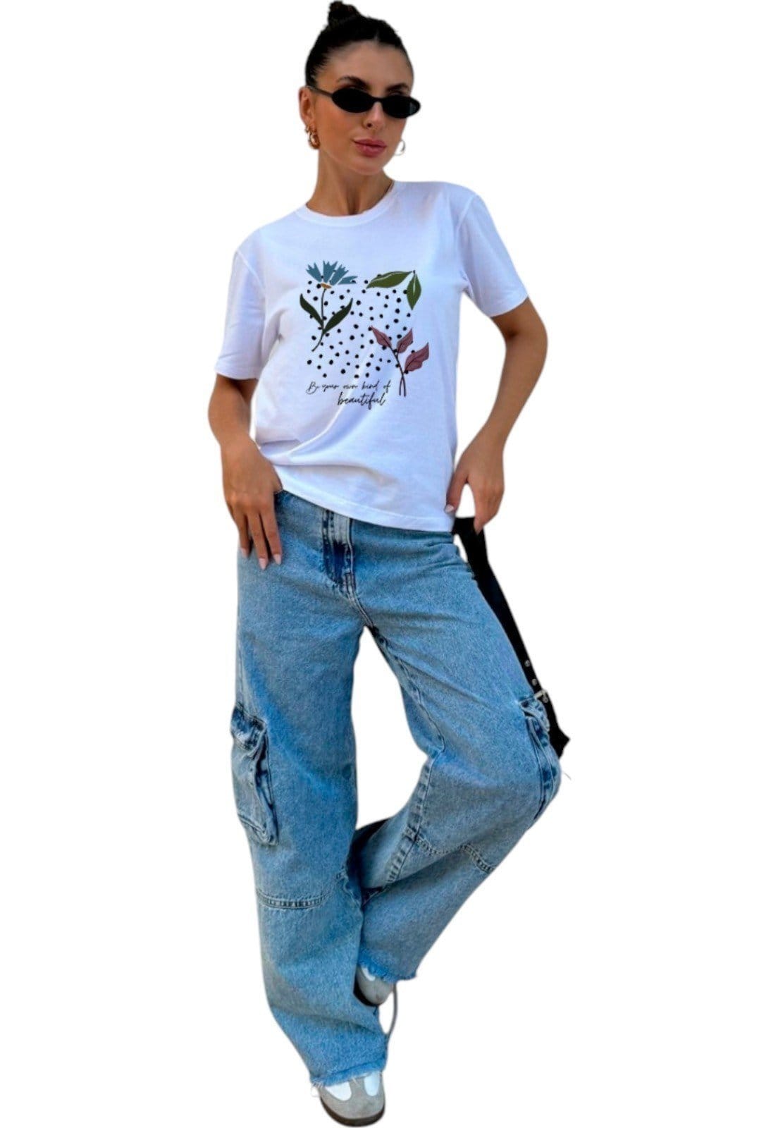 Vista 2 Camiseta Cianitas Branca Estampa Be Your Cianitas branco