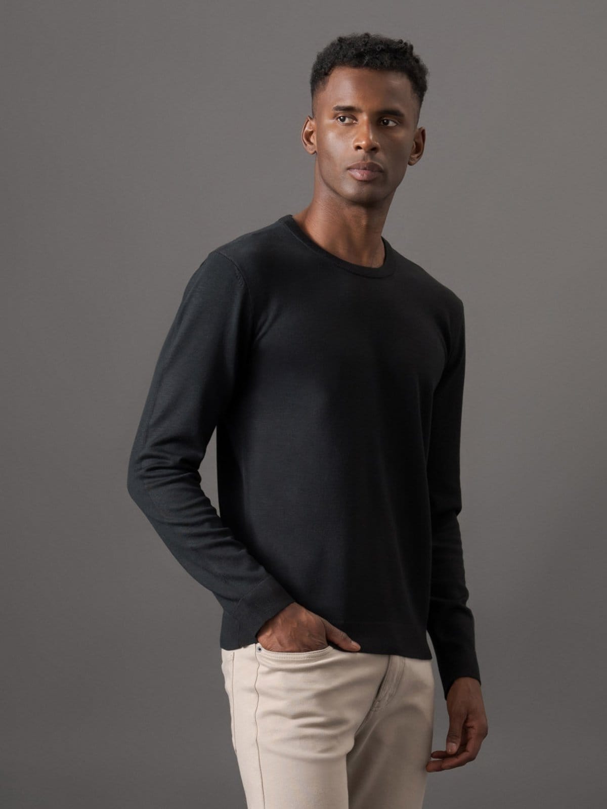 Tricot Masculino Gola Careca Viscose Calvin Klein Jeans