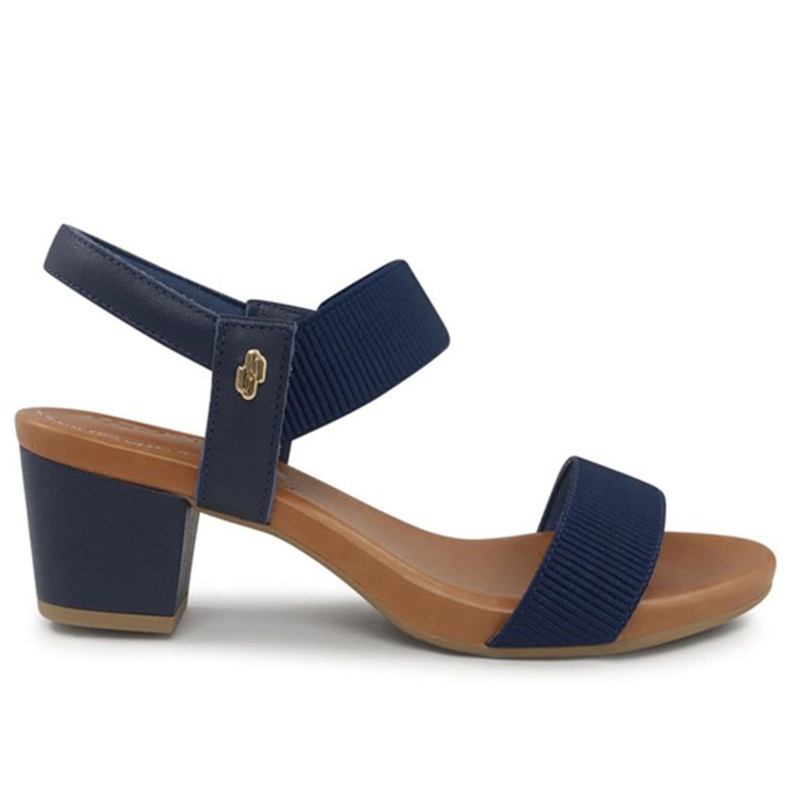 Sandália Salto Bloco Usaflex Elástico Y8204 Conforto New Blue