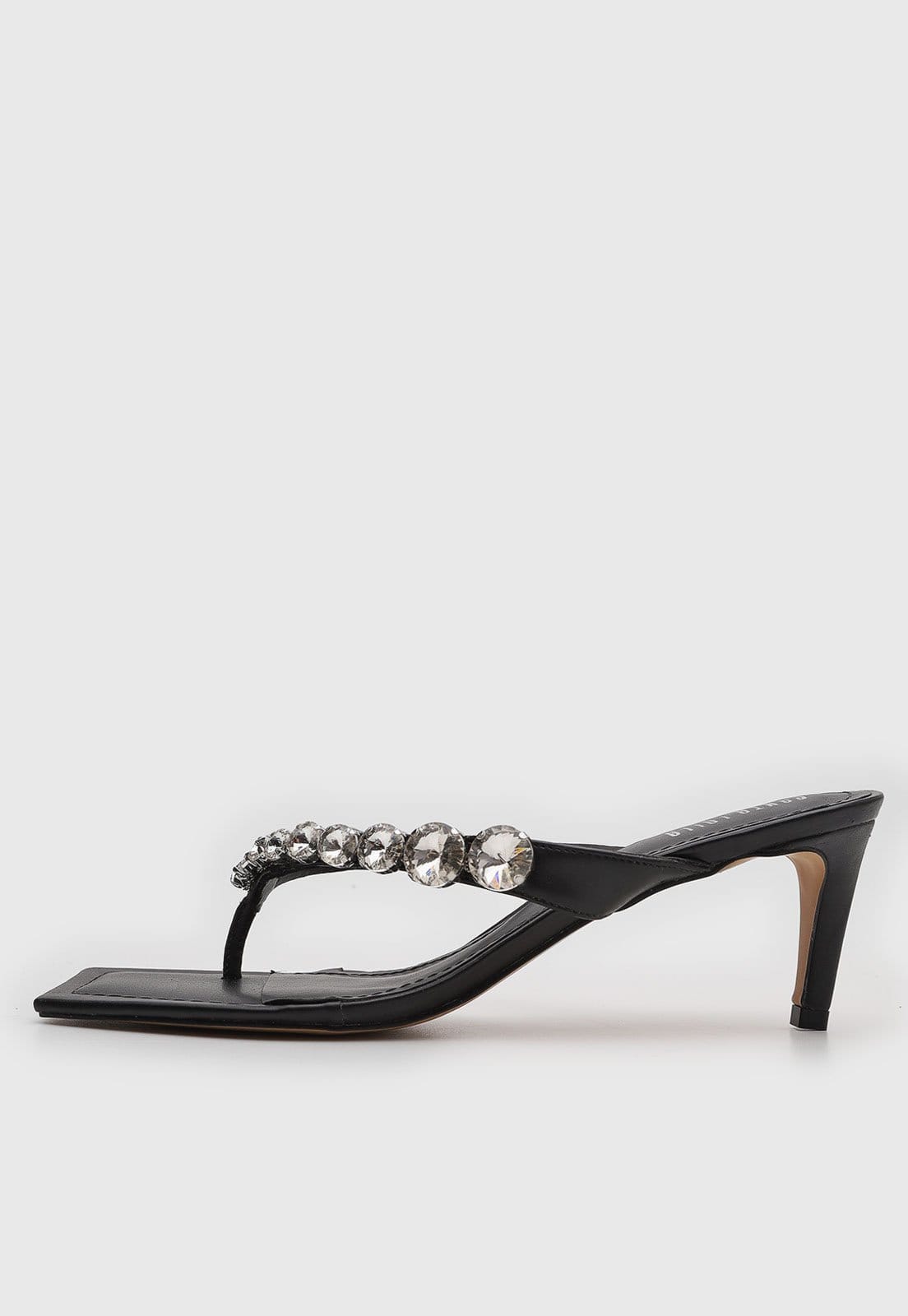 Sandália Feminina Santa Lolla Tiras Pedrarias Preta