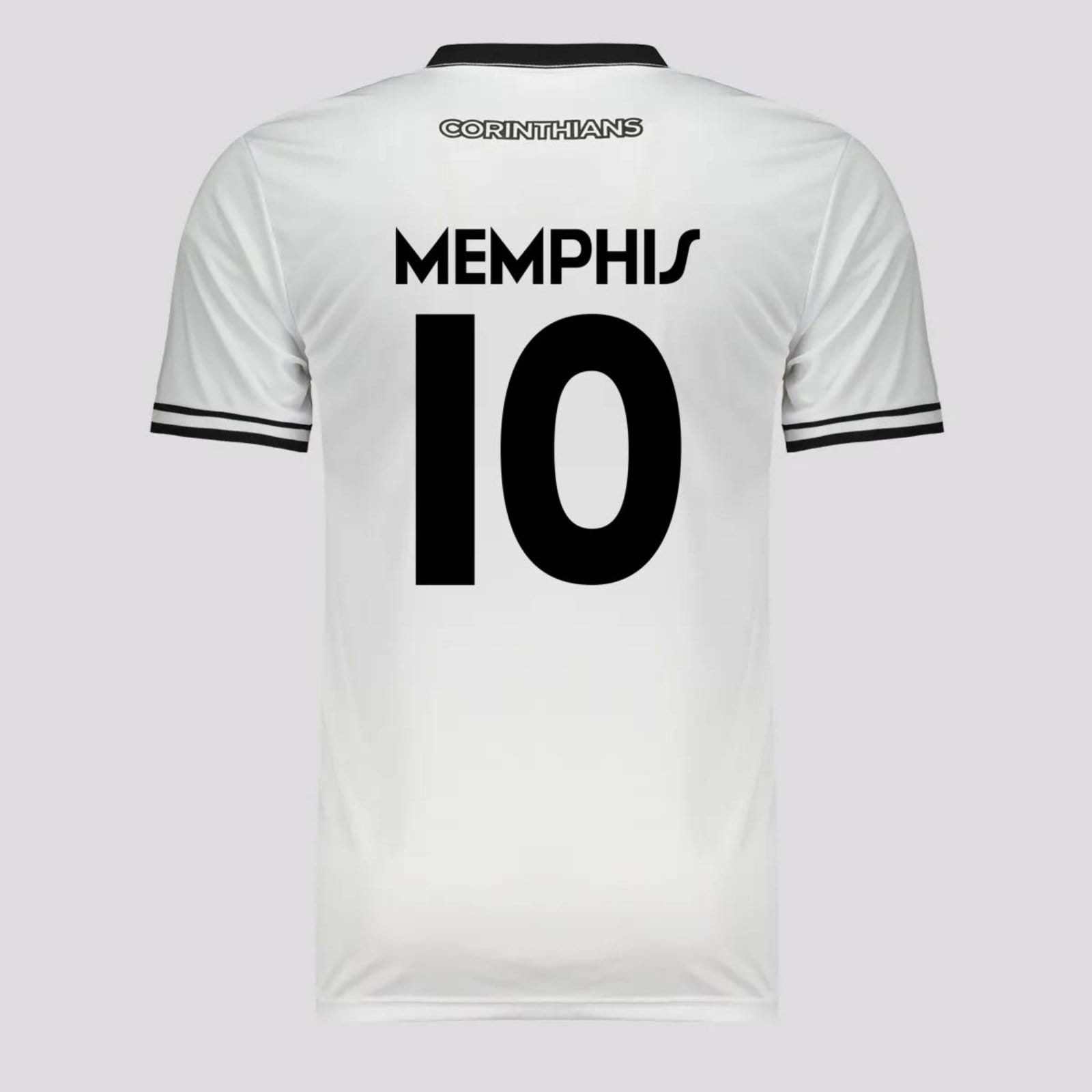 Camisa Corinthians Logo Branca 10 Memphis