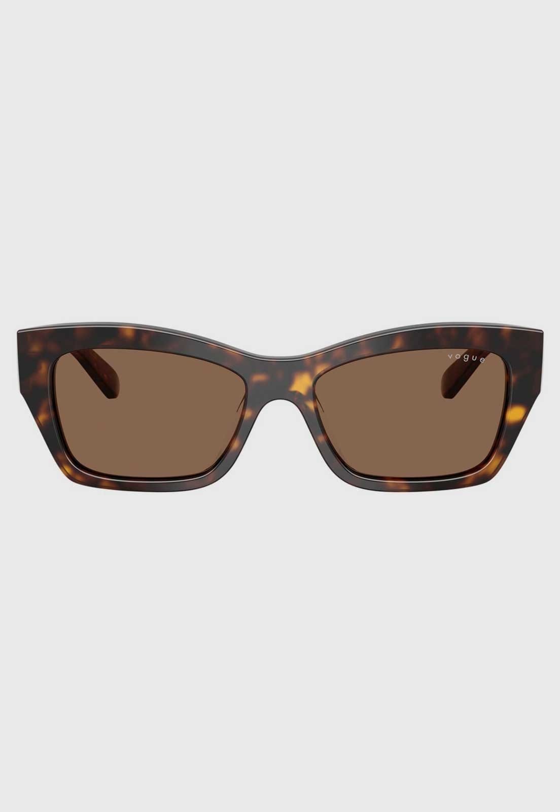 Vista 2 Óculos Feminino Vogue Retangular Acetato Tartaruga Vogue marrom
