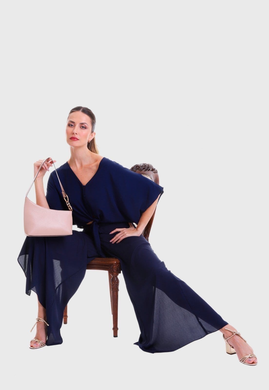 Vista 2 Bolsa Shoulder Couro Mariart Lírio Creme Mariart bege