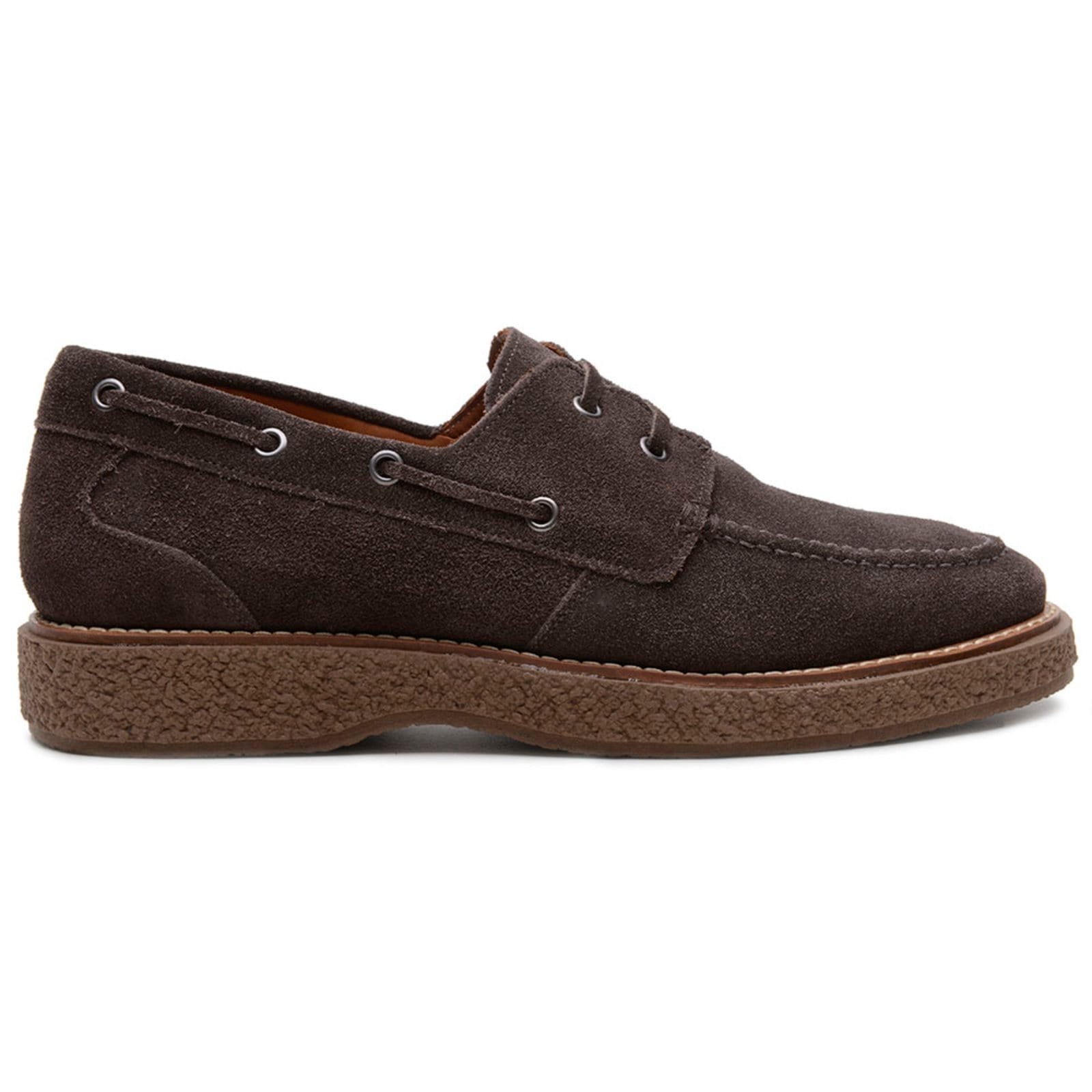 Vista 2 Sapato Casual Masculino Anna Andrade Dockside Em Couro Drive Mocassim Amarrar Confortável Anna Andrade café