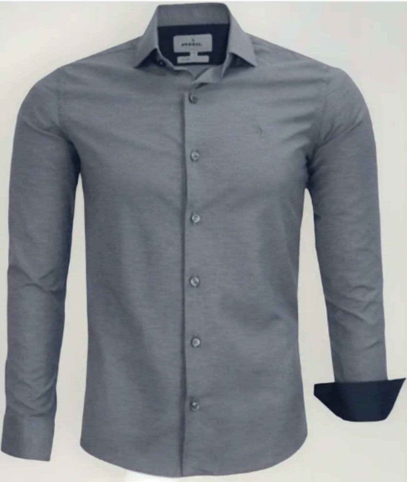 Camisa Social Amil Slim Nobel Algodão com Elastano Manga Longa Luxo