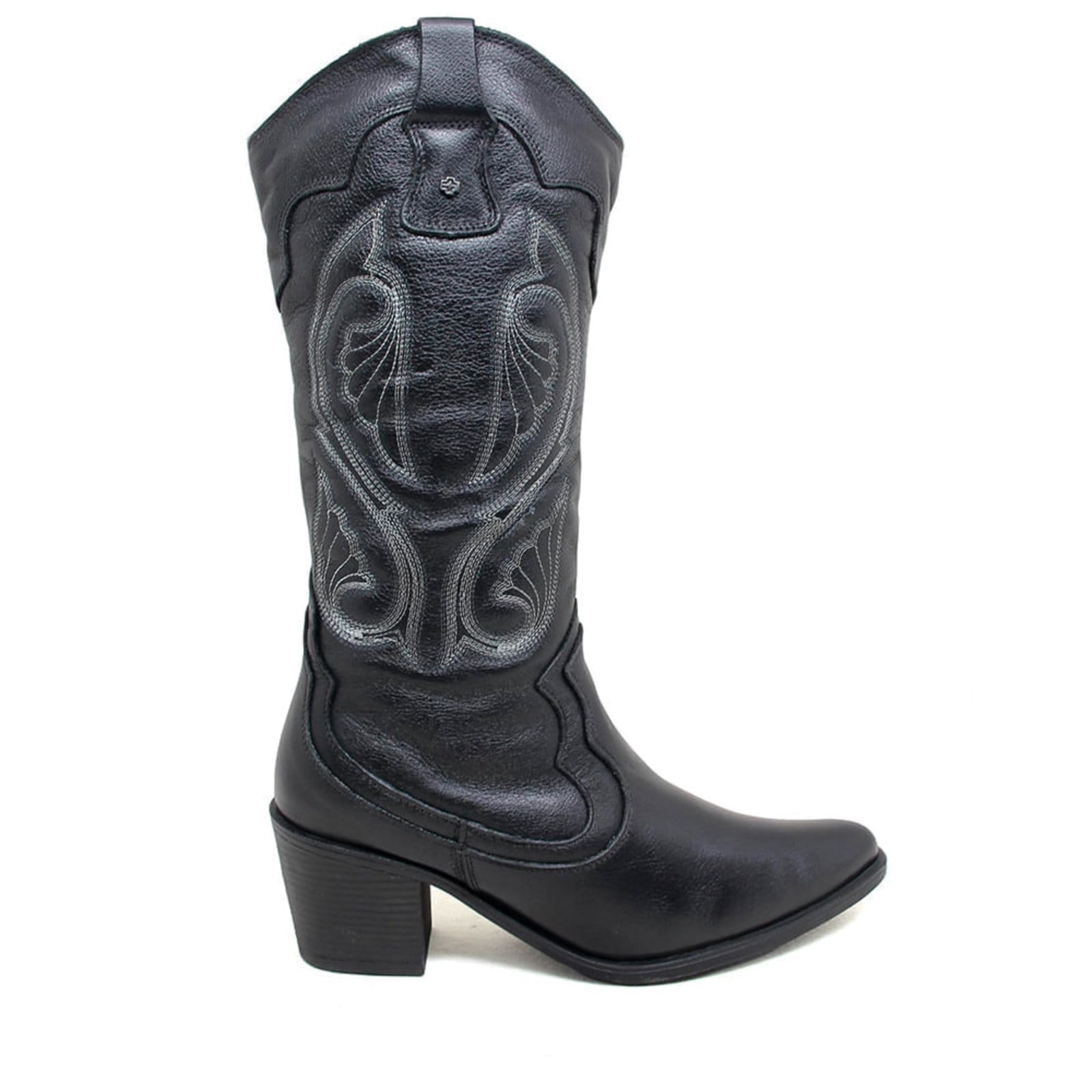 Vista principal Bota New Western Couro NWE001 Perlatto preto