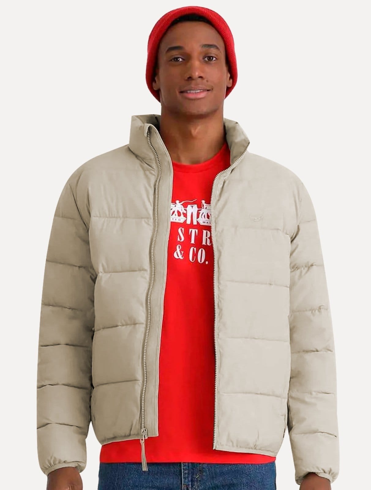 Vista principal Jaqueta Levis Masculina Puffer Packable Quilted Off-White Levis off-white white