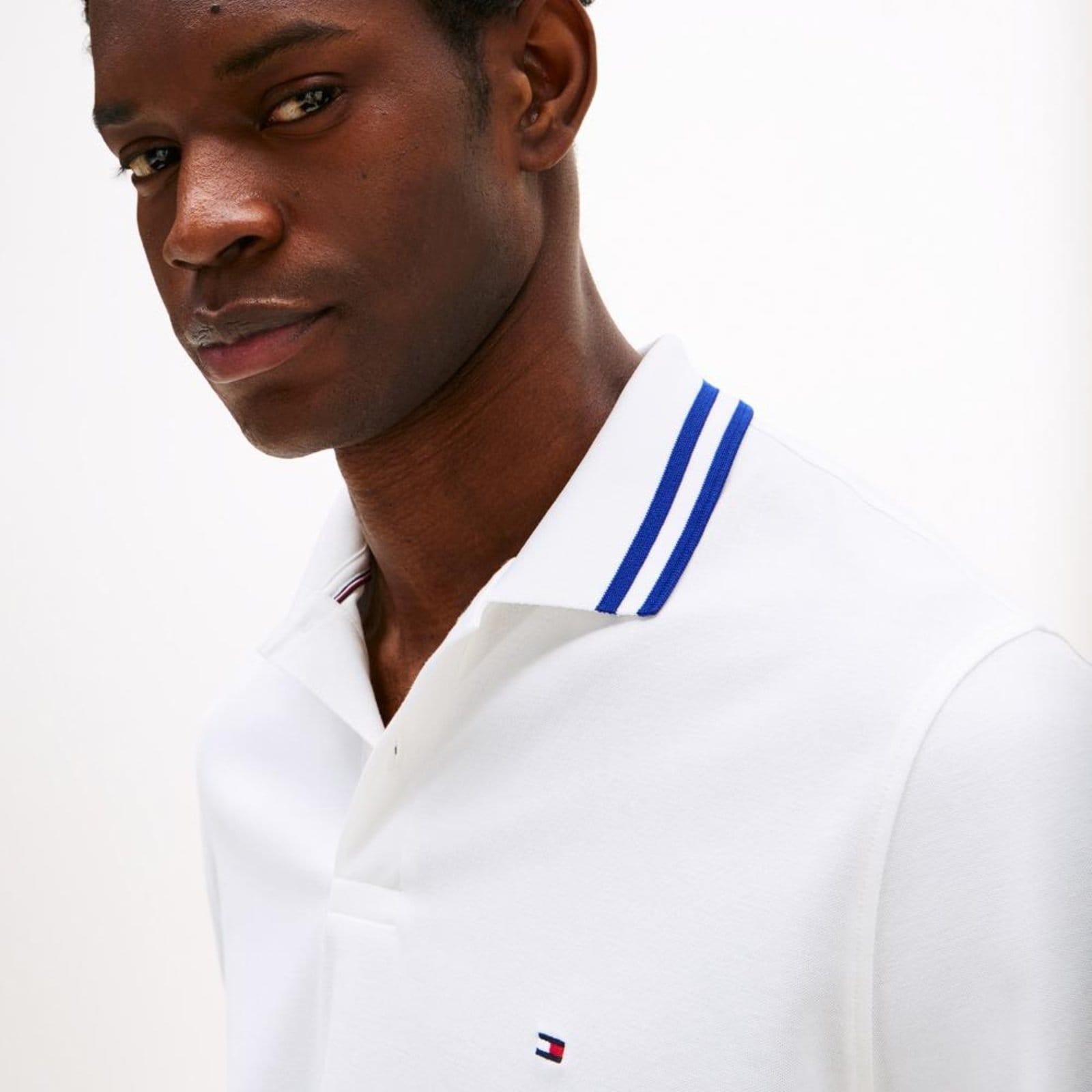 Vista 2 Polo Tipped Perfomance Regular Fit - EGG Tommy Hilfiger branco