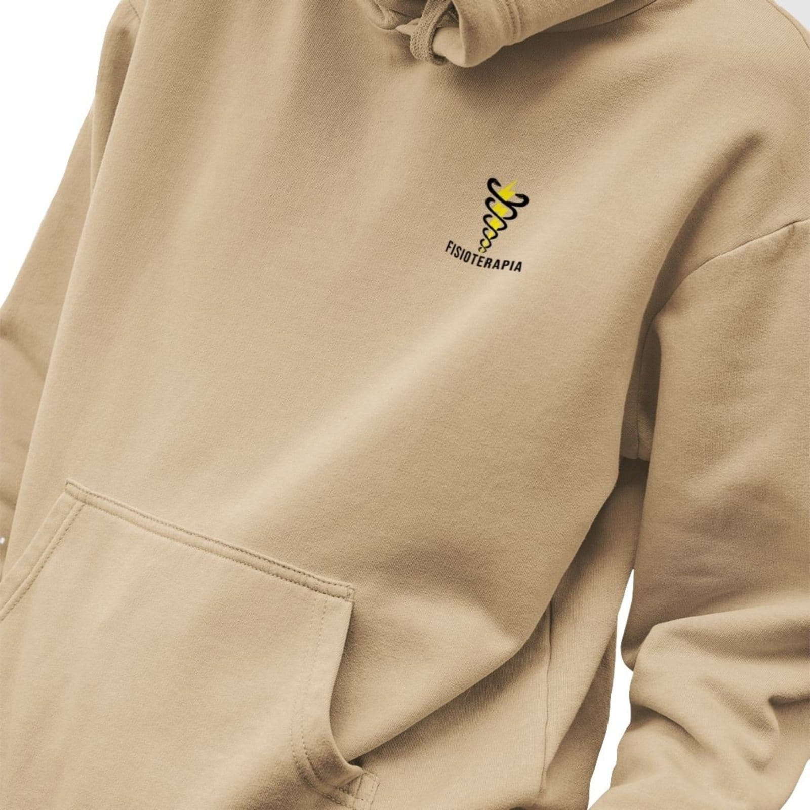 Vista 2 Blusa Moletom Masculino Estampado Fisioterapia Costas em Algodão Fio 30.1 Penteado - Caqui Genuine bege caqui