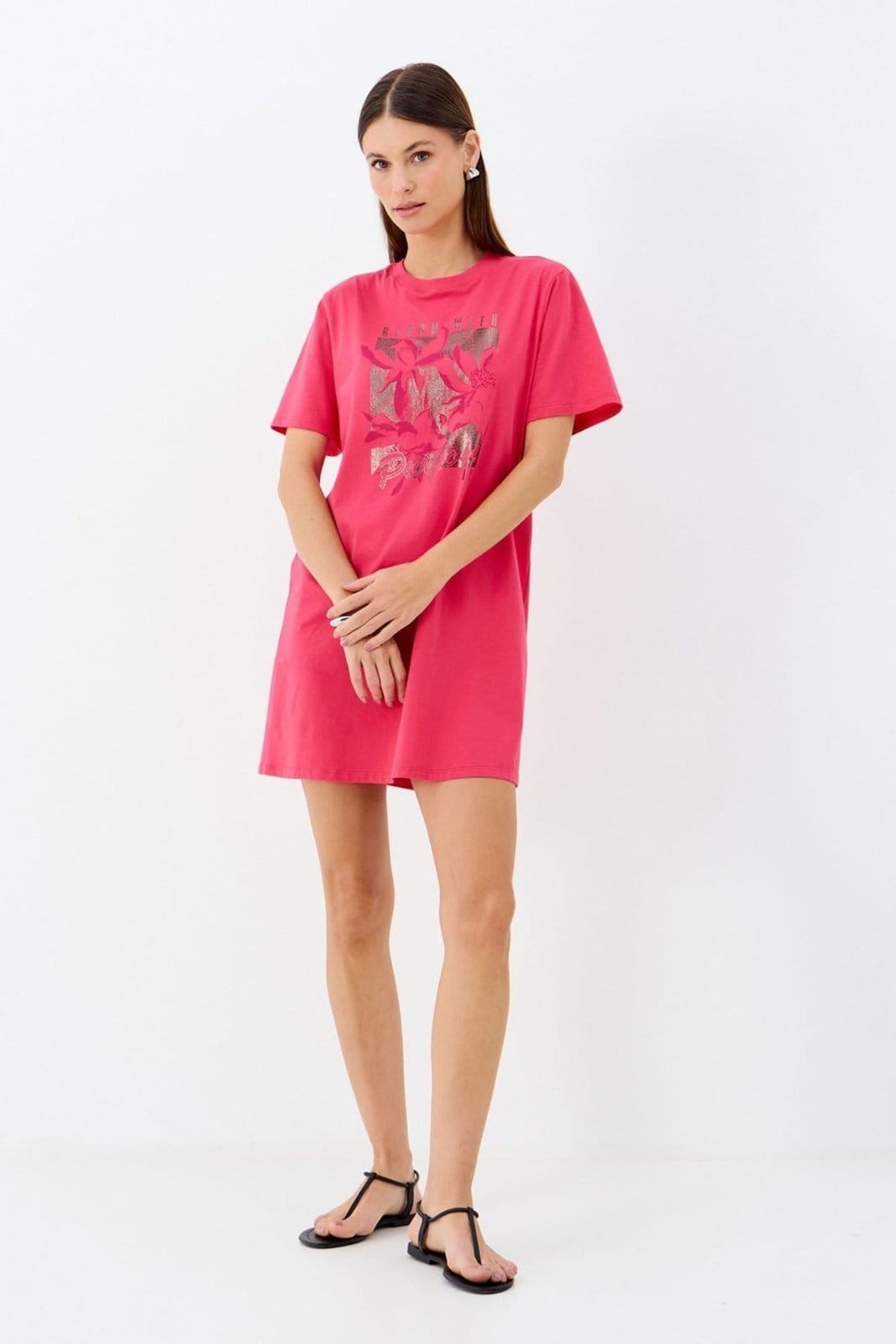 Vestido T-Dress Silk Metalizada