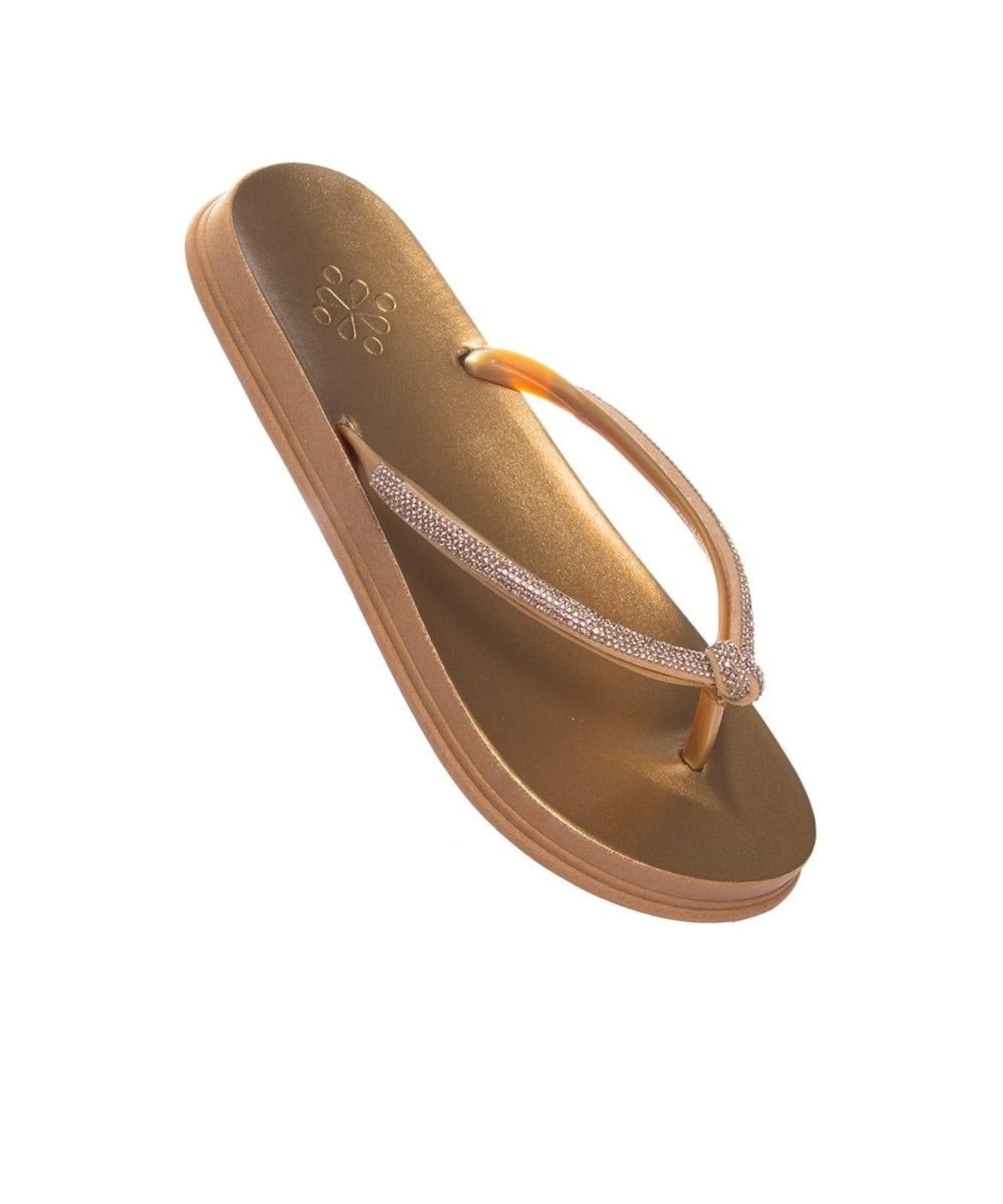 Vista 2 Chinelo Feminino Pixolé Strass Bronze Incolor Pixolé incolor bronze