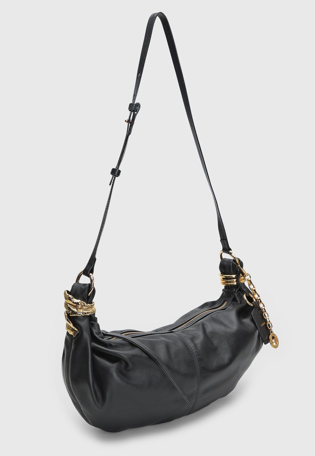 Vista 2 Bolsa Feminina Arezzo Alça de Metal Preta Arezzo preto