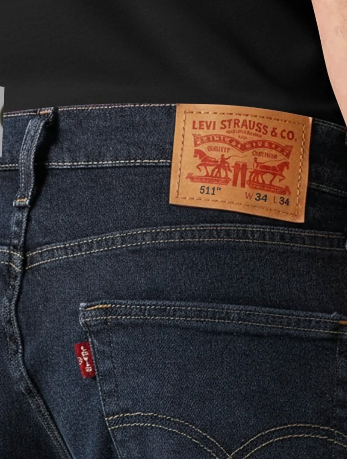 Vista 2 Calça Levis Masculina 511 Slim Stretch Greenish Escuro Levis jeans