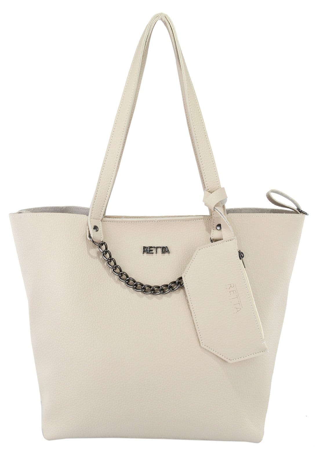 Vista 2 Bolsa Feminina Bolsa Saco Transversal e Porta cartão Retta Marfim Retta Shoes bege/branco