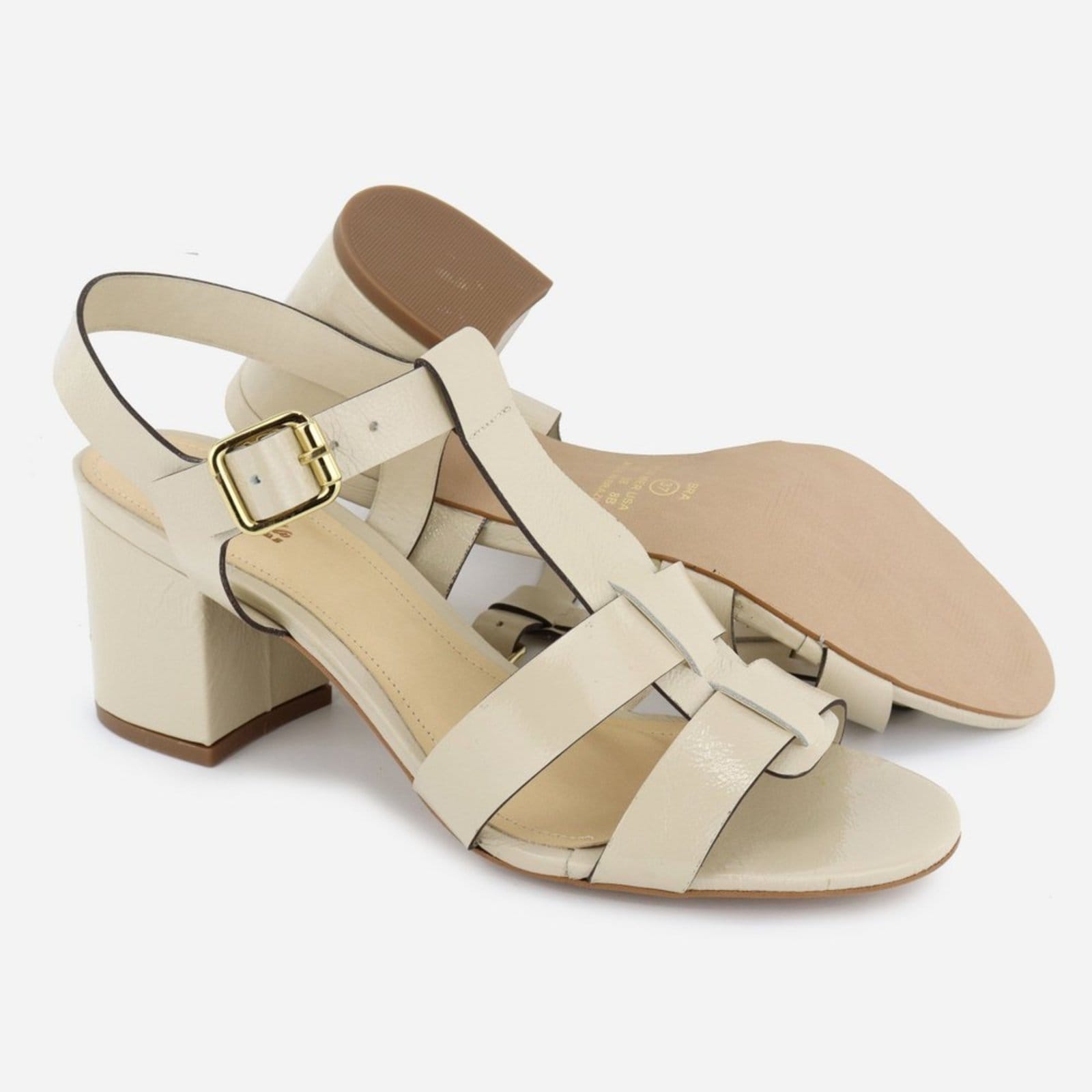 Vista 2 Tamanco Feminino Couro Maria Paula Fivela Confort Off White MARIA PAULA off-white white