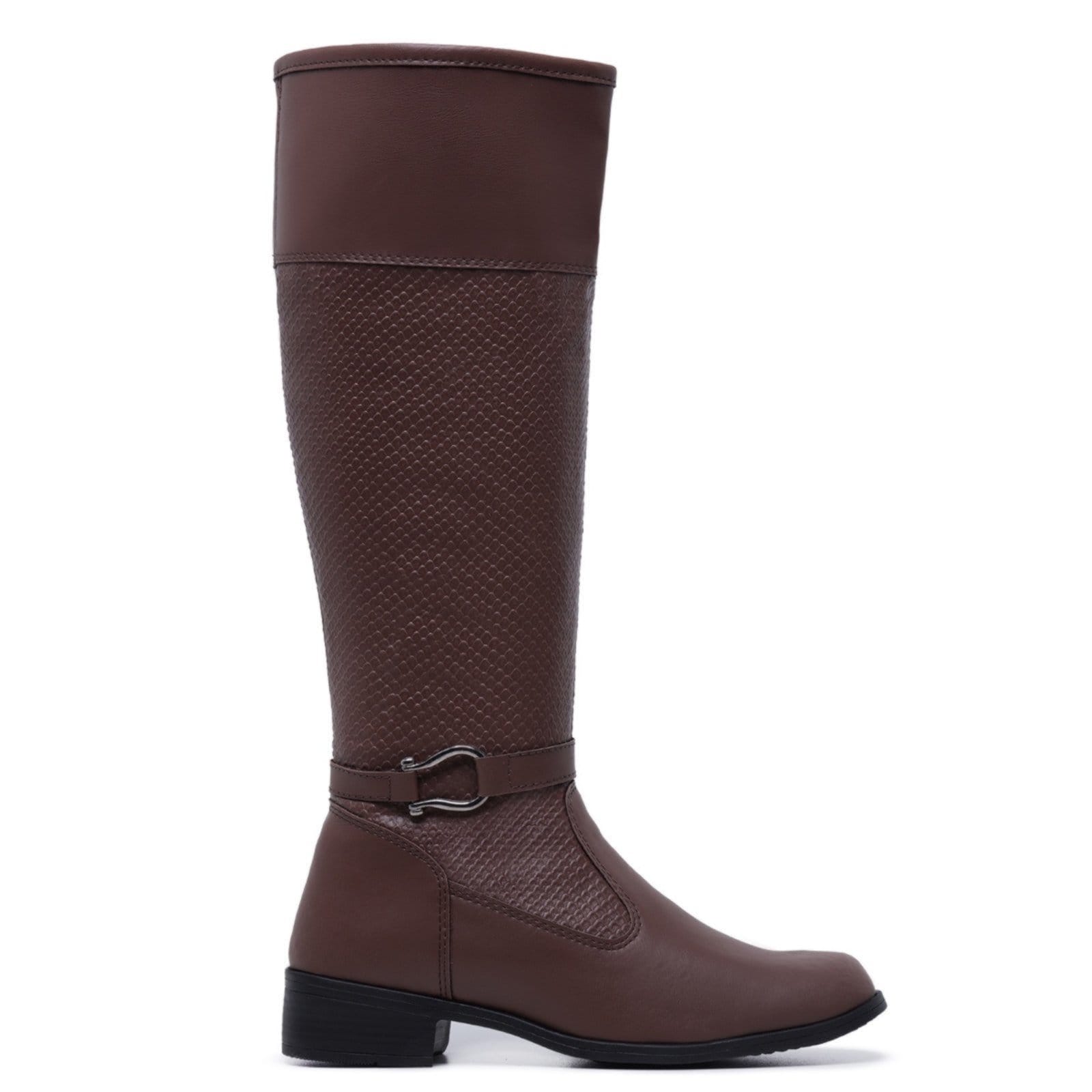 Vista principal Bota Cano Longo Montaria Feminina Estilo Country Schiareli 11070 Cappuccino Schiareli marrom