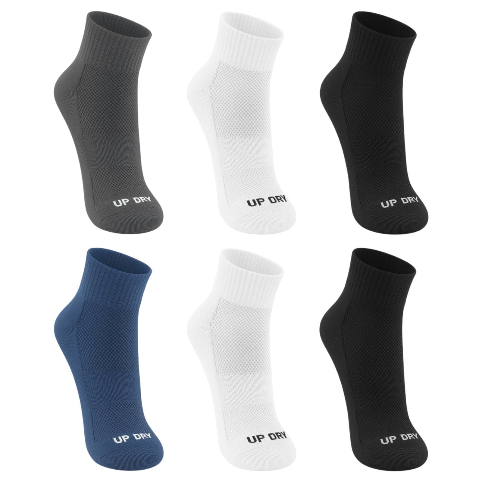 Kit 6 Pares Meias Up Dry Esportiva Cano Médio Anti Bolha Corrida Caminhada Academia