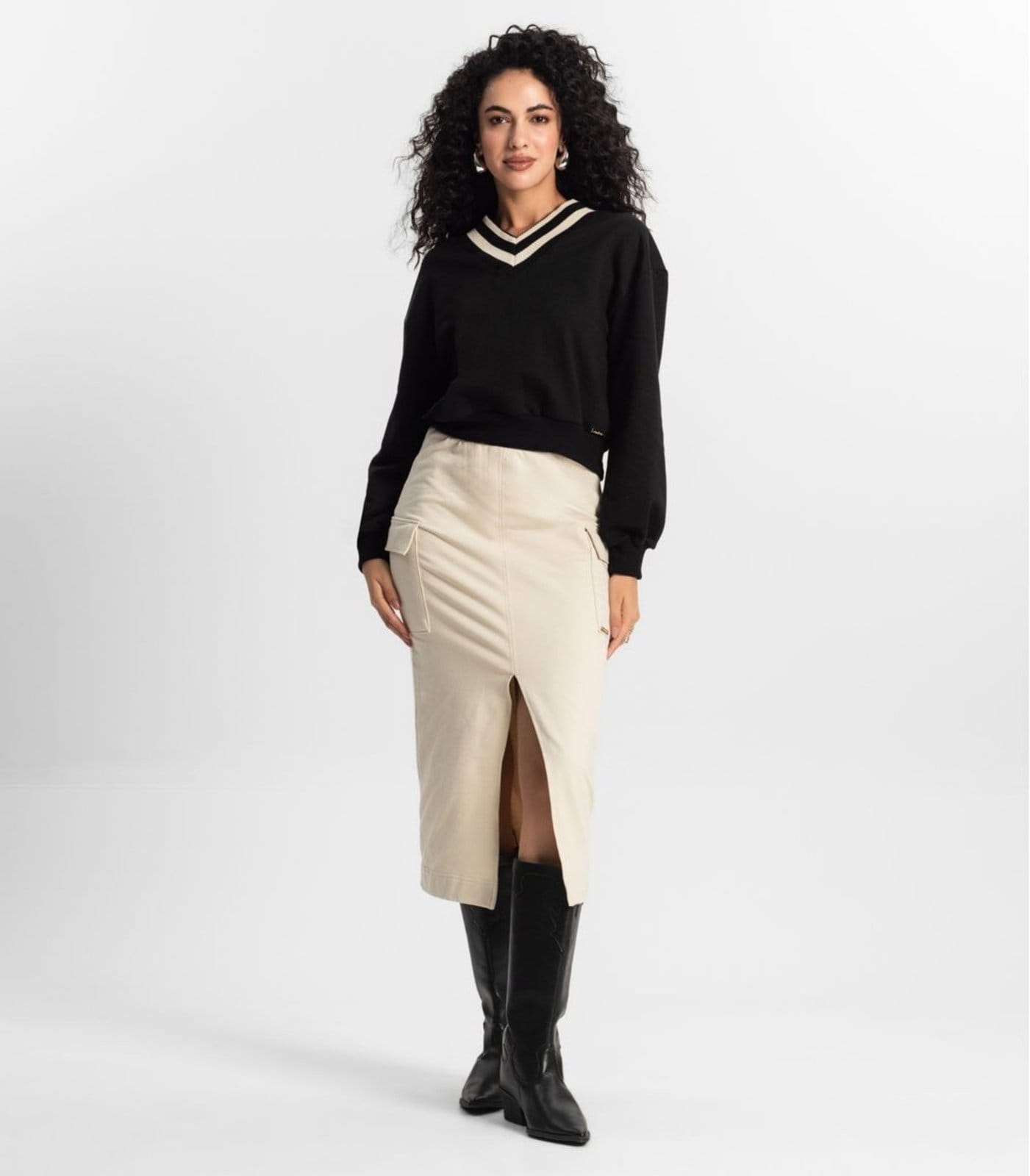 Saia Midi Cargo Feminino Rovitex