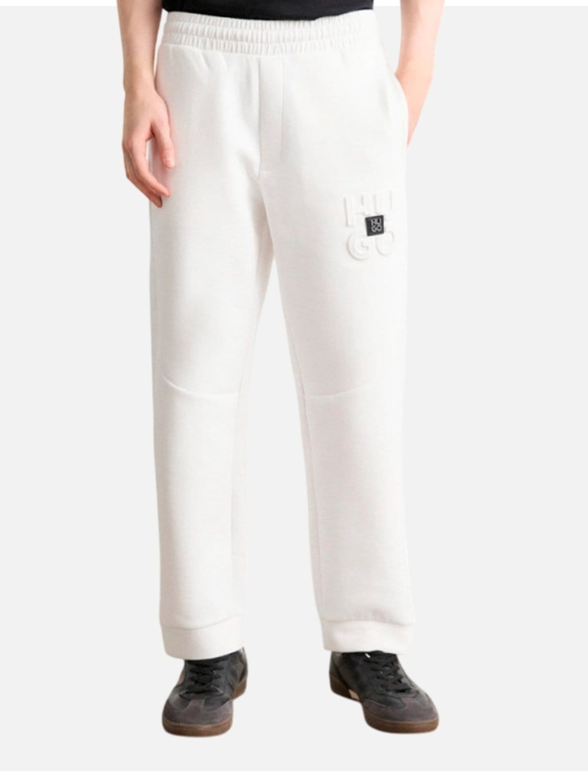 Vista principal Calça Hugo Boss Masculina Moletom Regular Fit Debospant Branca Hugo Boss branco