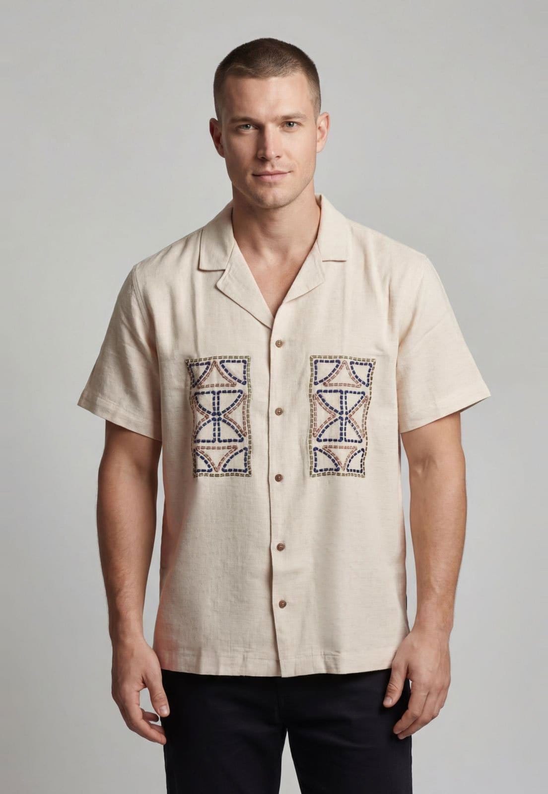 Camisa Masculina Colcci Bordado Geométrico