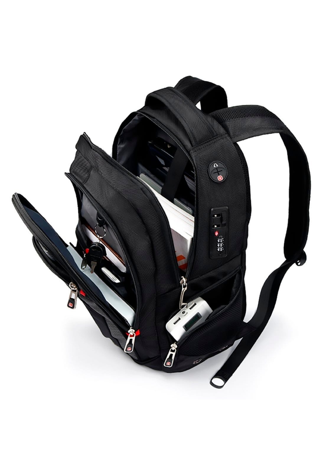 Vista 2 Mochila Masculina Trabalho Executiva Bolsa Notebook Resistente Crossgear preto