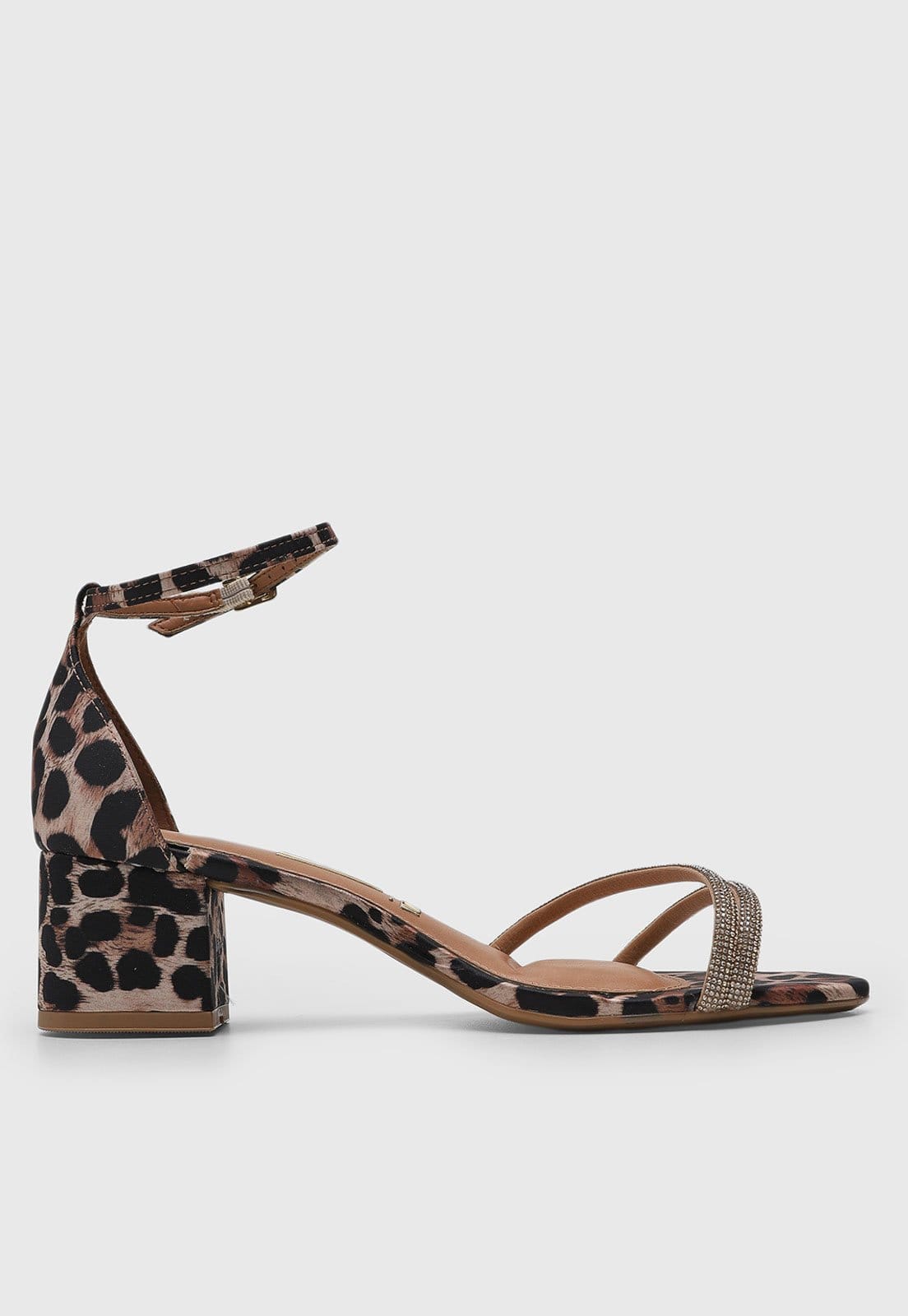 Vista 2 Sandália Feminina Vizzano Animal Print Onça Bege e Preta VIZZANO preto