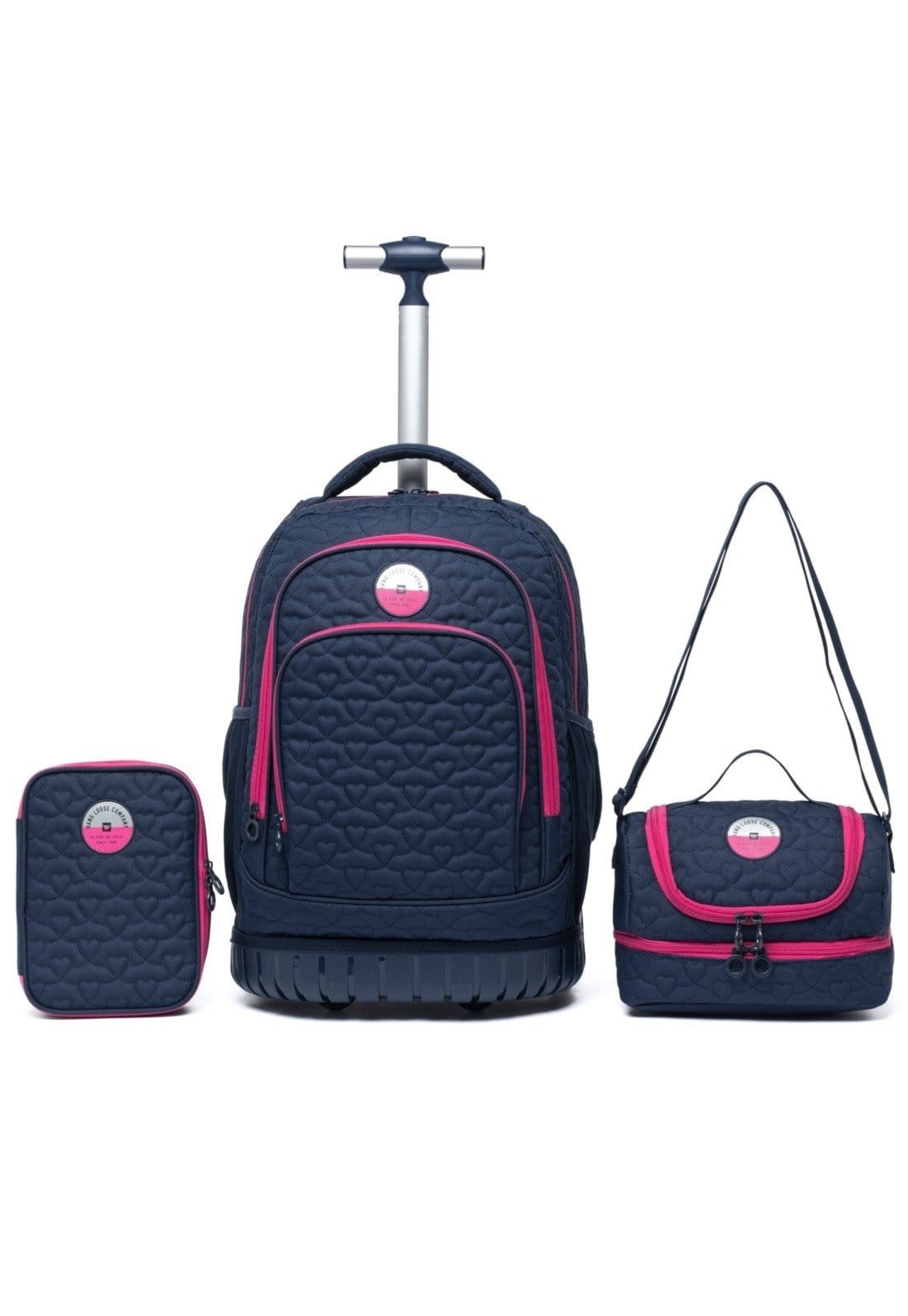 Kit Mochila Feminina Hang Loose Estojo Lancheira Escolar Robusta