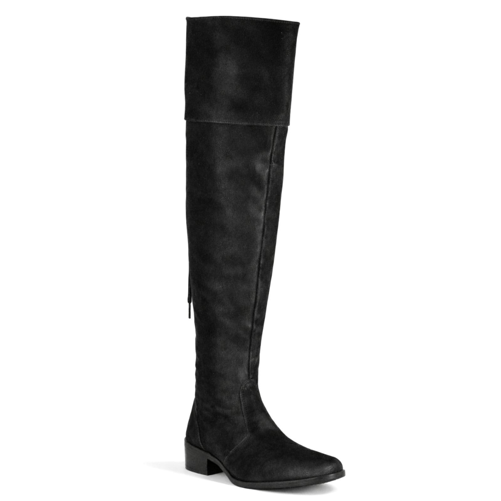 Vista 2 Bota Feminina Cano Alto Montaria Clássica Sola Baixa Confortável 001 Nobucado Hannah Footwear preto