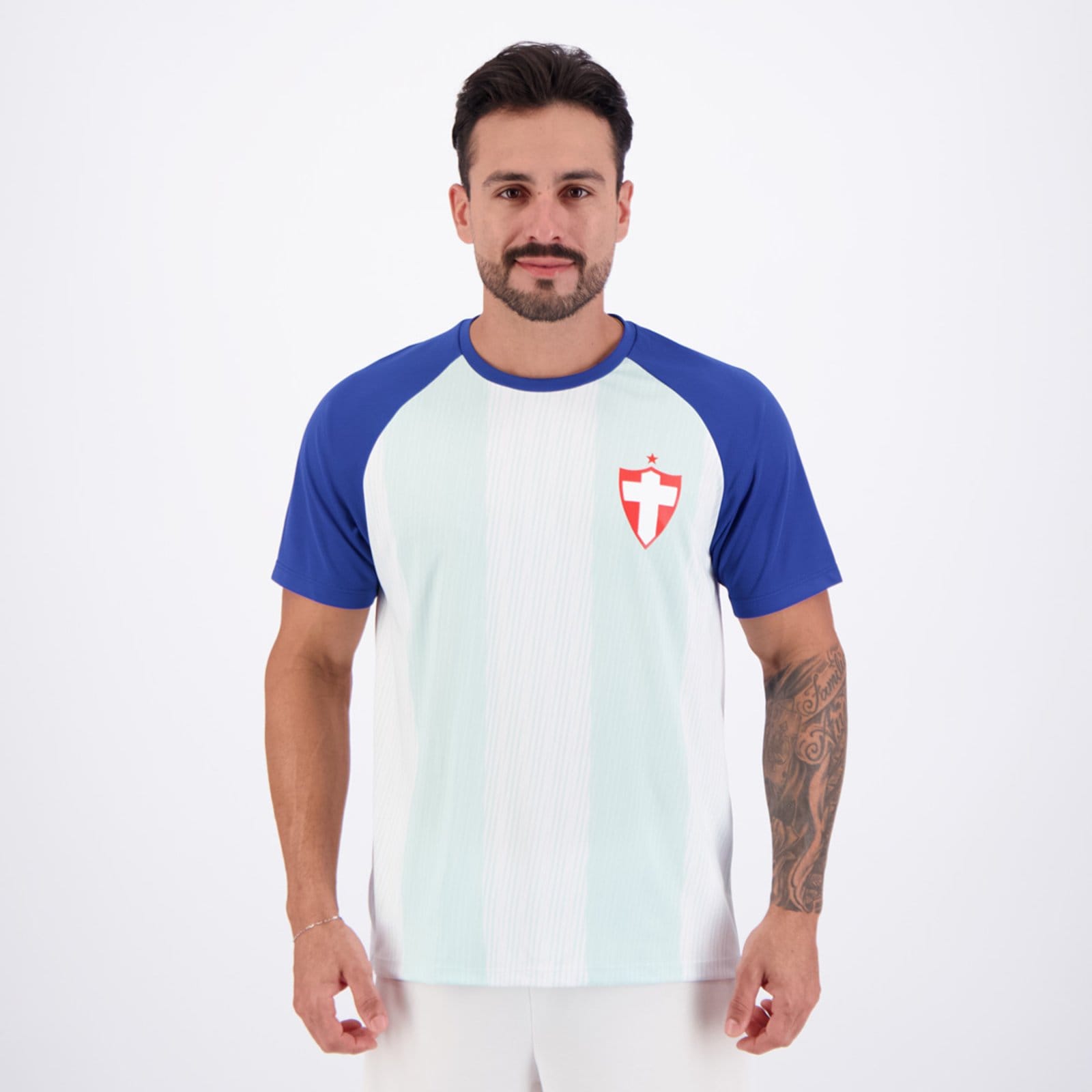 Camisa Palmeiras Savoia Raglan Branca e Azul