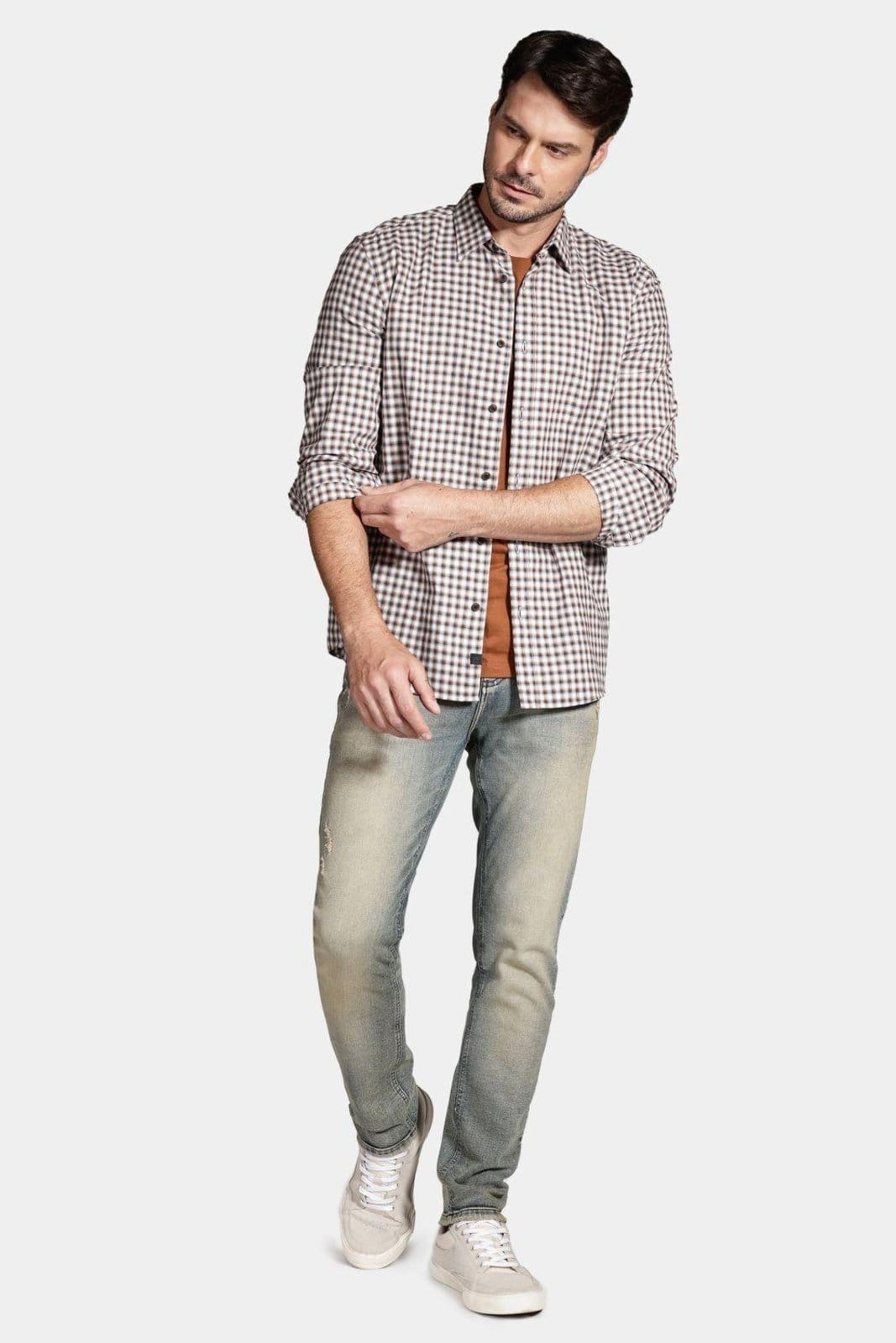 Vista 2 Camisa Aramis Manga Longa Regular Off White Aramis off-white white