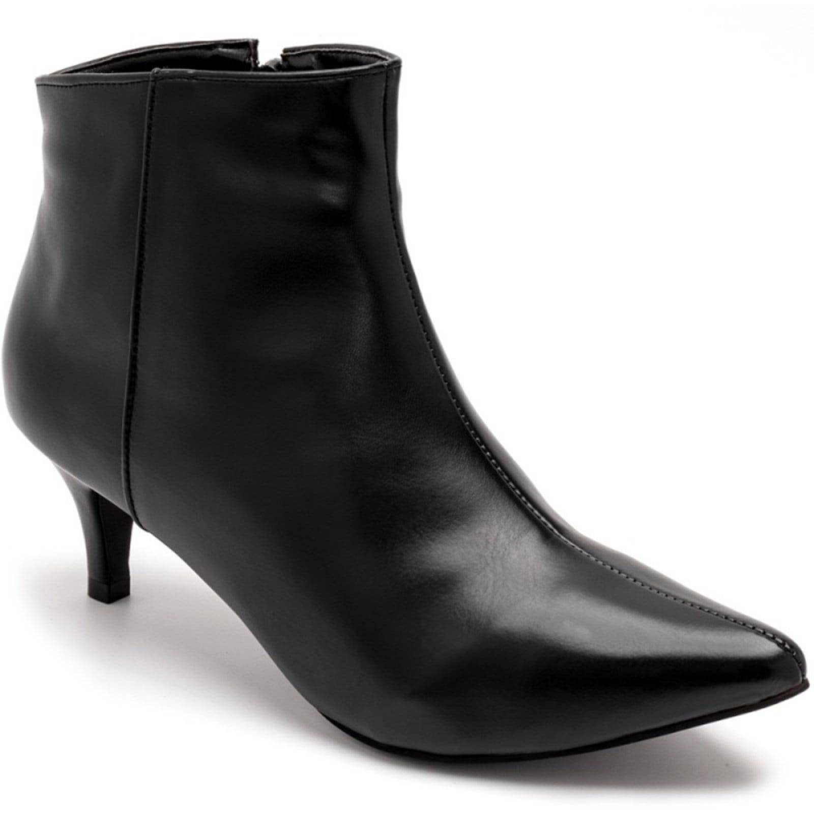 Vista 2 Bota Feminina Cano Curto Bico Fino Napa Preta Sete Sales preto