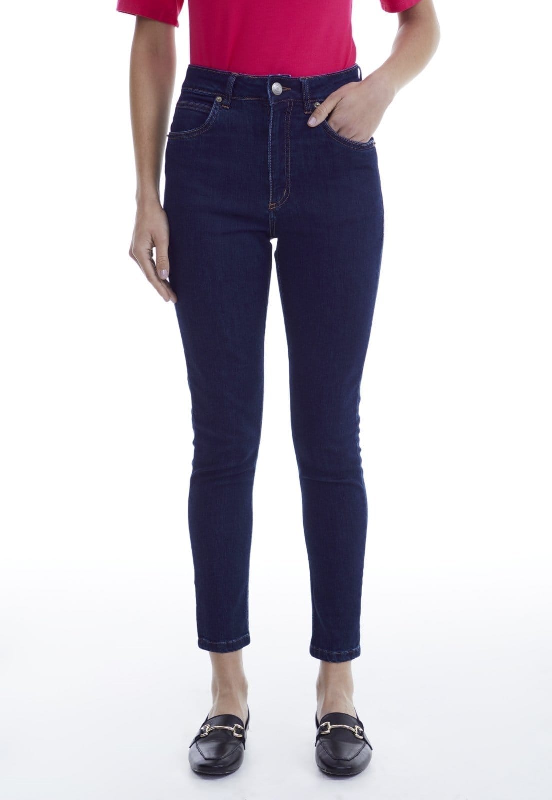 Vista principal Calça Jeans Traymon Skinny 5 Bolsos Marinho Traymon azul marinho