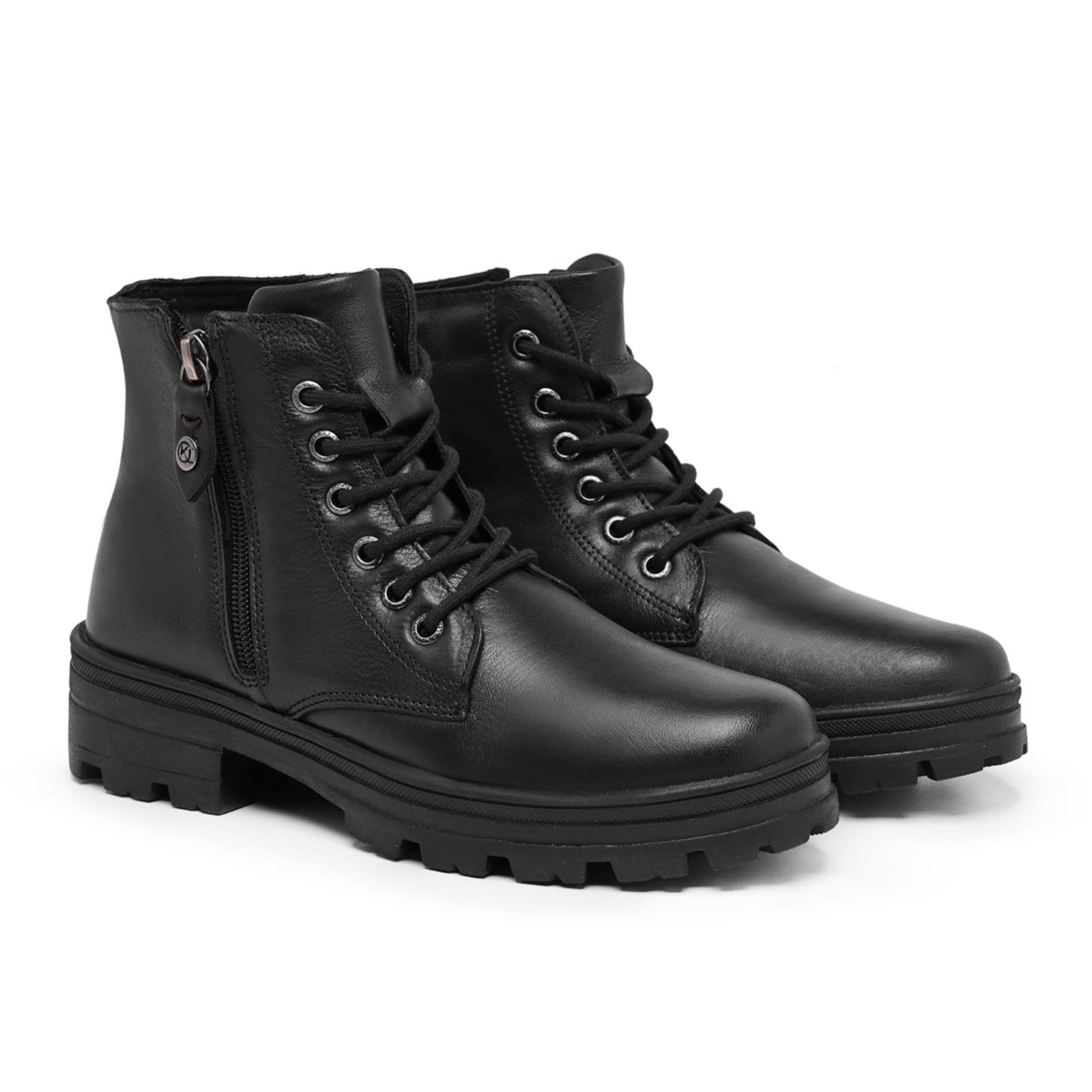 Bota Coturno Feminino de Couro Mod.0905Megg