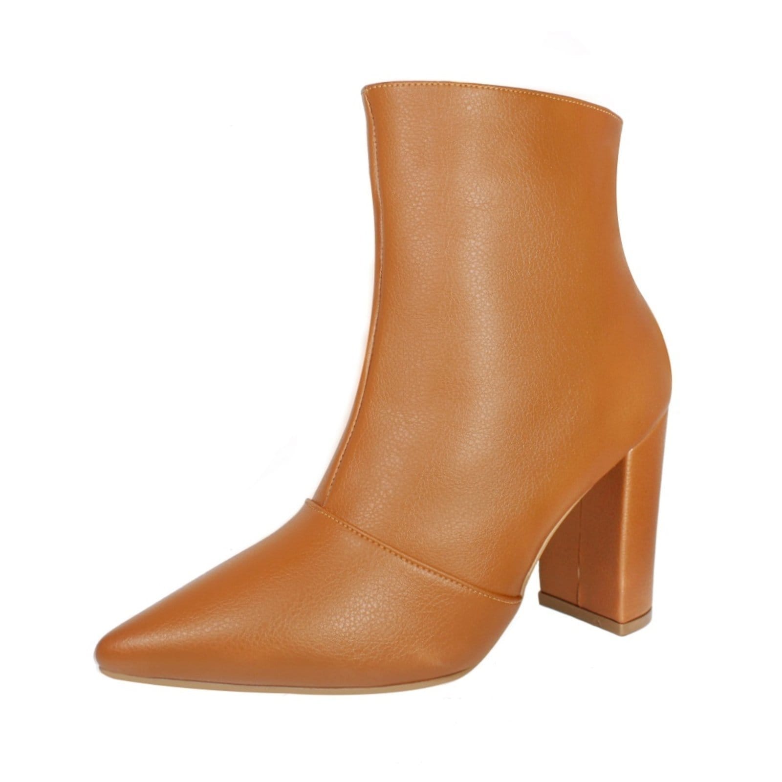 Vista principal Bota Salto Alto Grosso Cano Curto Bico Fino Luiza Sobreira Mod. 2225 Luiza Sobreira caramelo