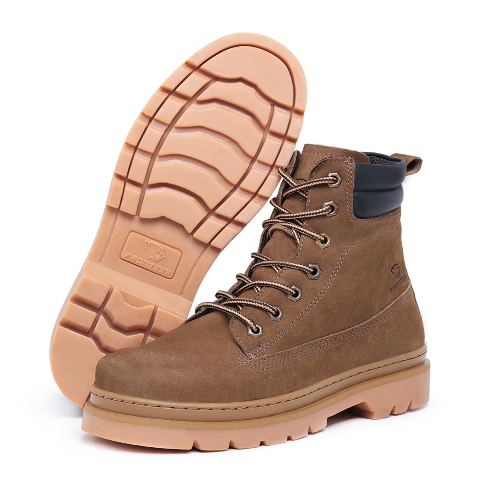 Vista principal Bota Coturno Masculina Adventure em Couro Claro ZAFREM marrom