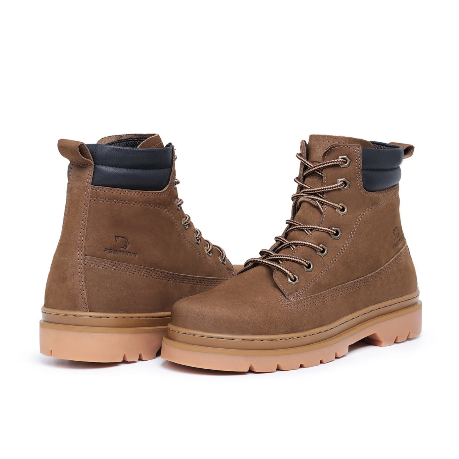 Vista 2 Bota Coturno Masculina Adventure em Couro Claro ZAFREM marrom