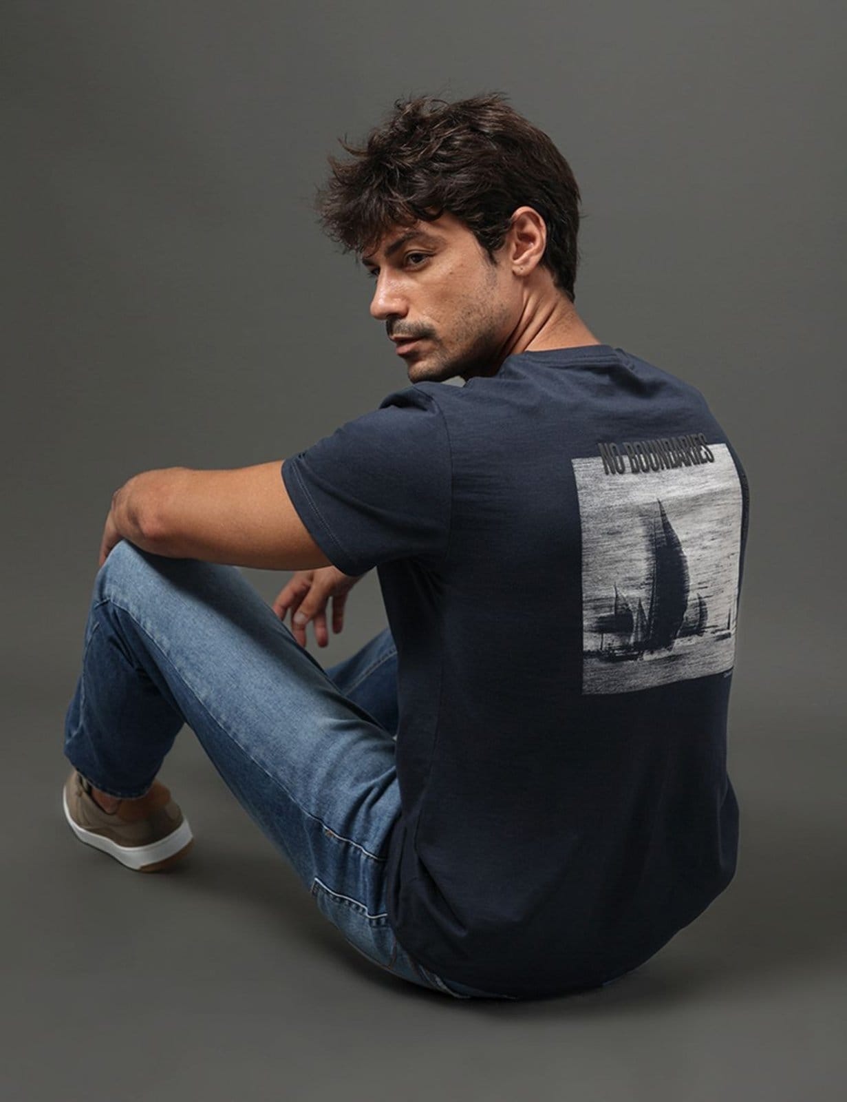 Vista 2 Calça Jeans Masculina Skinny Controle Térmico Calvin Klein Jeans Médio Calvin Klein Jeans azul