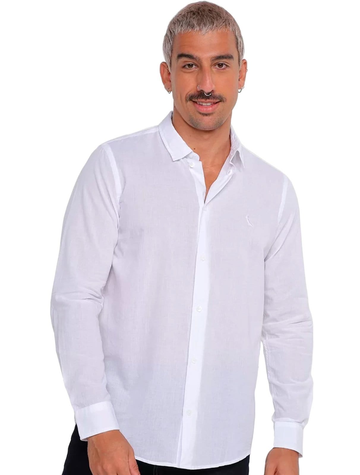 Vista principal Camisa Reserva Masculina Nova Paraty Branca Reserva branco
