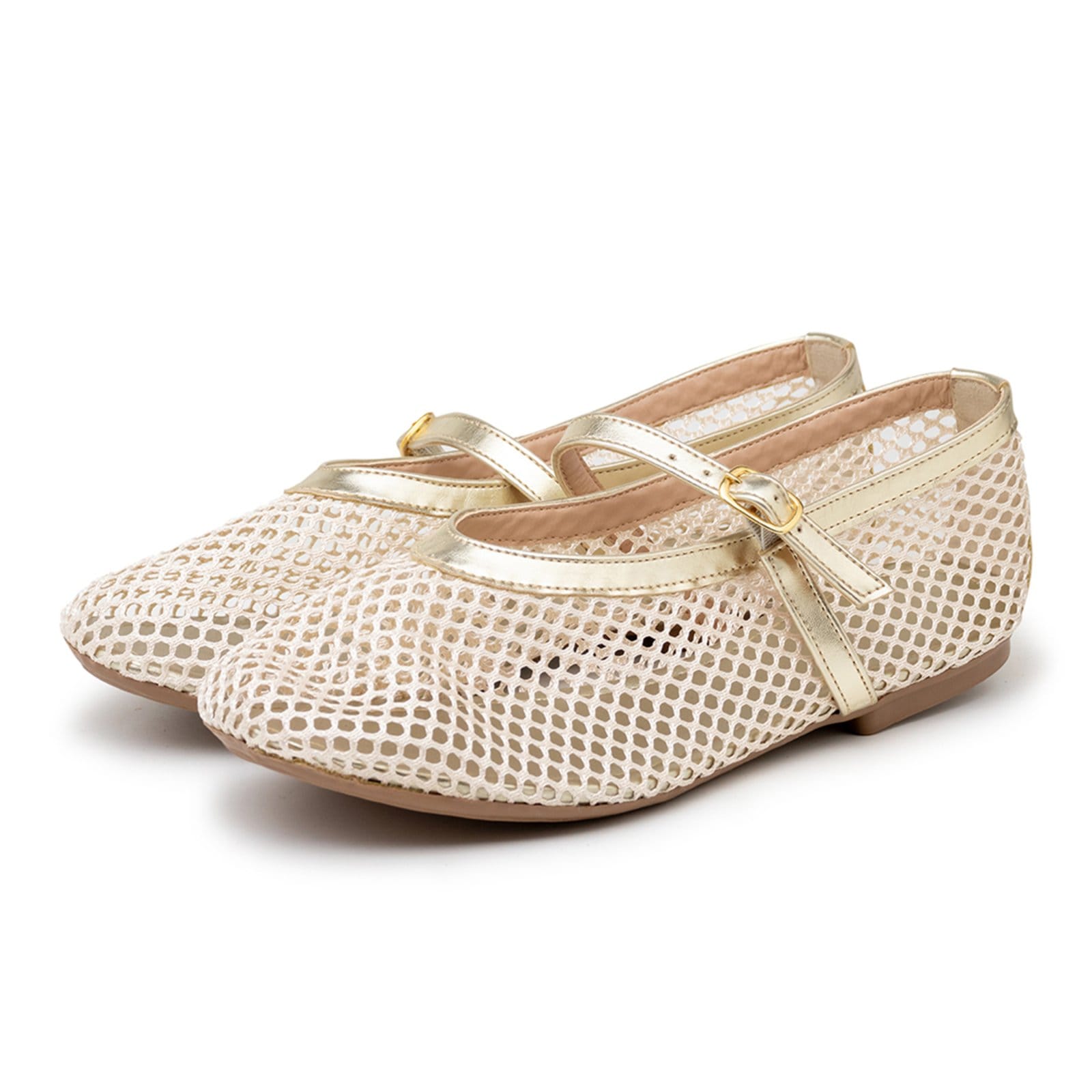 Vista principal Sapatilha De Tela Feminina Tendência Bico Redondo 5400 Off Ouro Hannah Footwear dourado