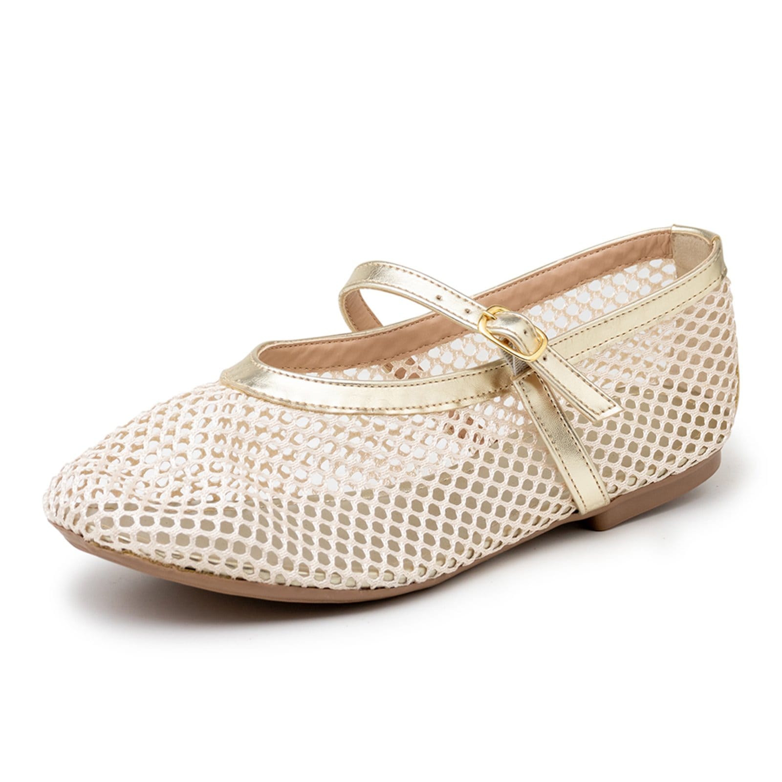 Vista 2 Sapatilha De Tela Feminina Tendência Bico Redondo 5400 Off Ouro Hannah Footwear dourado