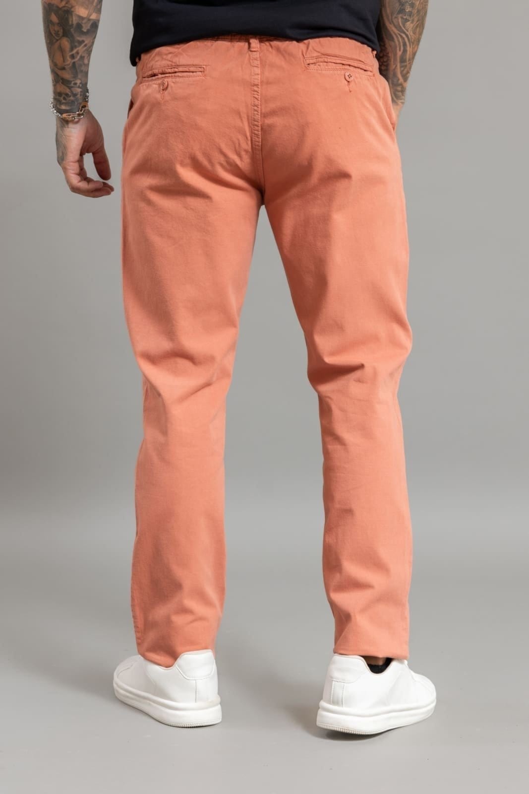 Vista 2 Calça Color Masculina Sport Fino Com Modal e Linho Dialogo Terra DIALOGO coral