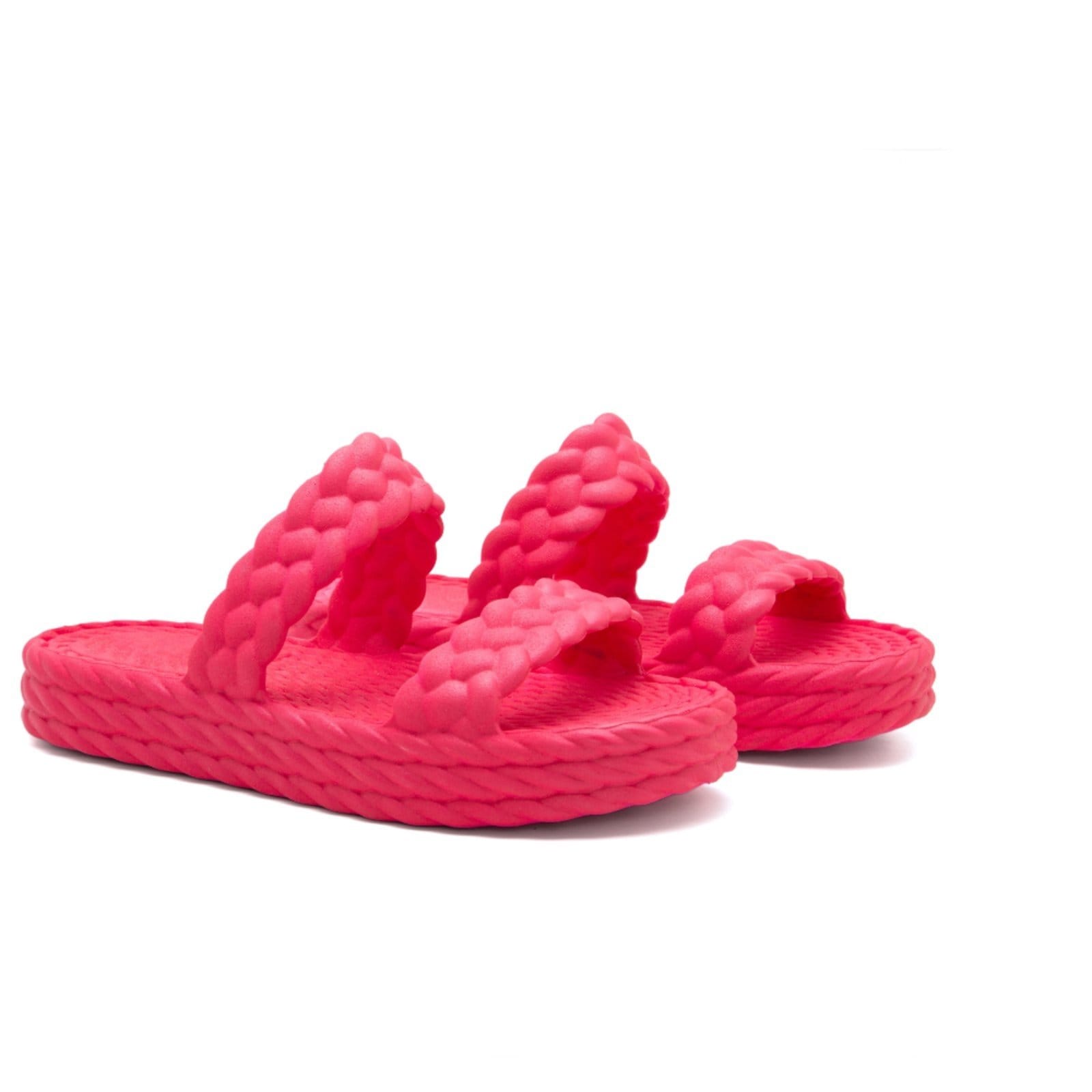 Chinelo Nuvem Plataforma Sandália Tiras Trançadas Corda Confortável Moda Feminina Praia Slide