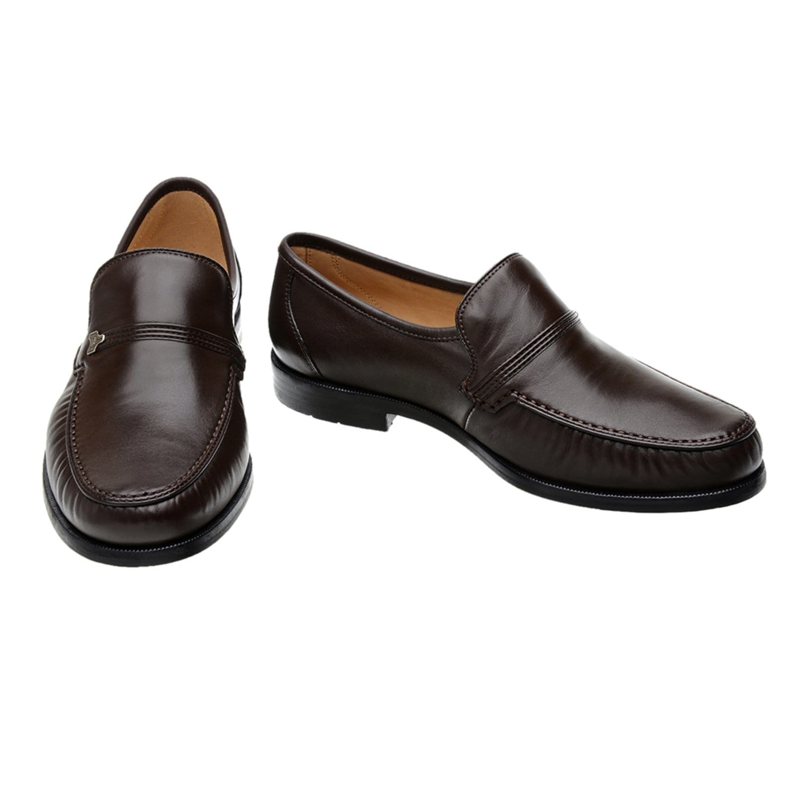 Vista 2 Mocassim Jacometti Tradicional em Couro Café 001M Jacometti marrom