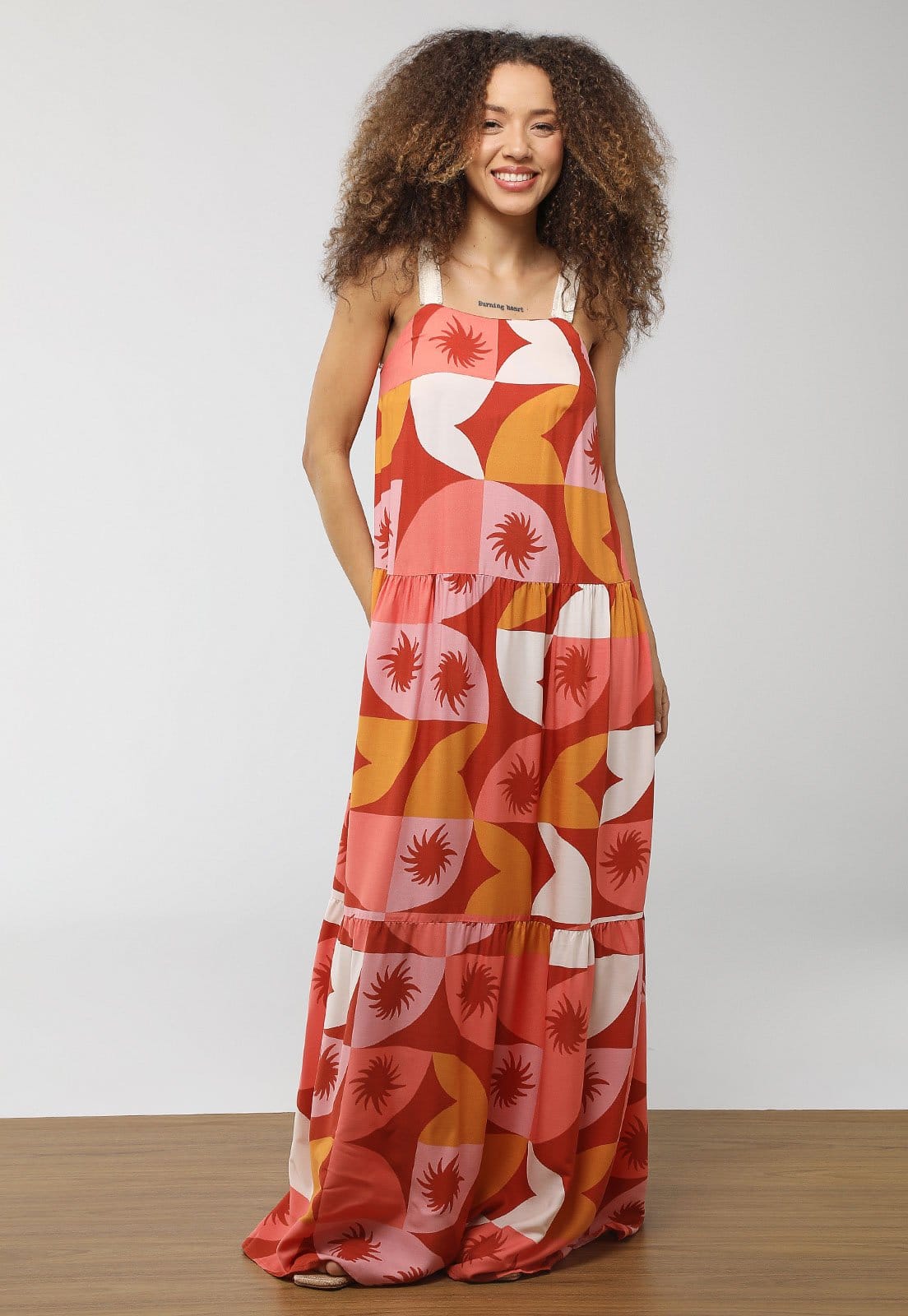 Vestido CaCay Longo Marias Detalhe Alça